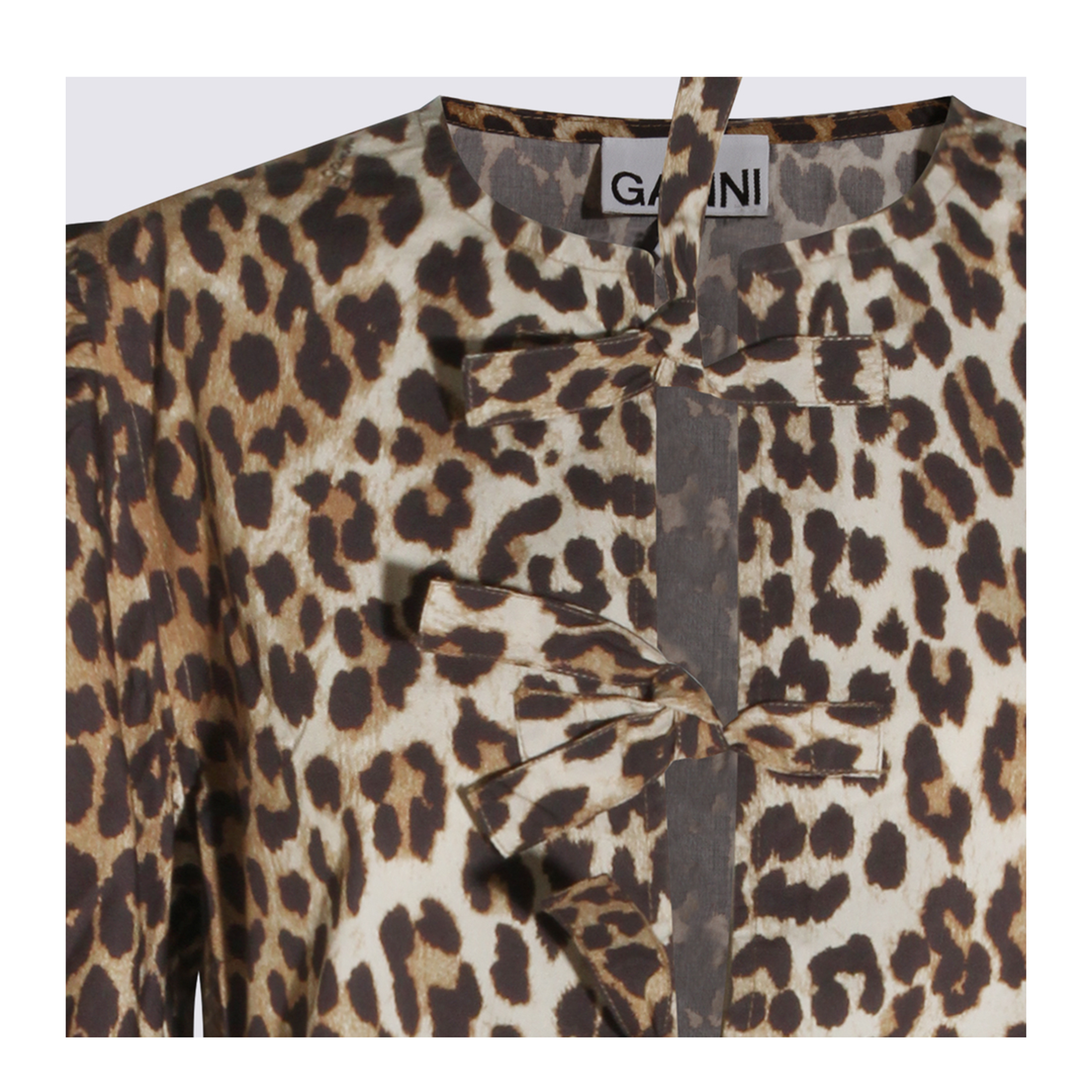 Printed Tie String Poplin Mini Dress - Image 6