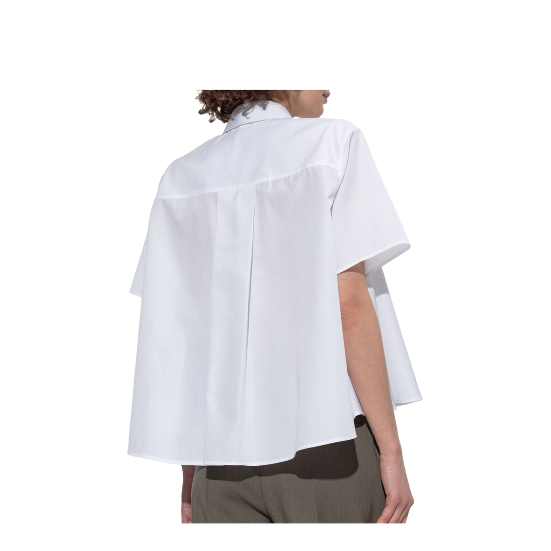 White Short Sleeves Button Fastening Collared Shirt - Image 2