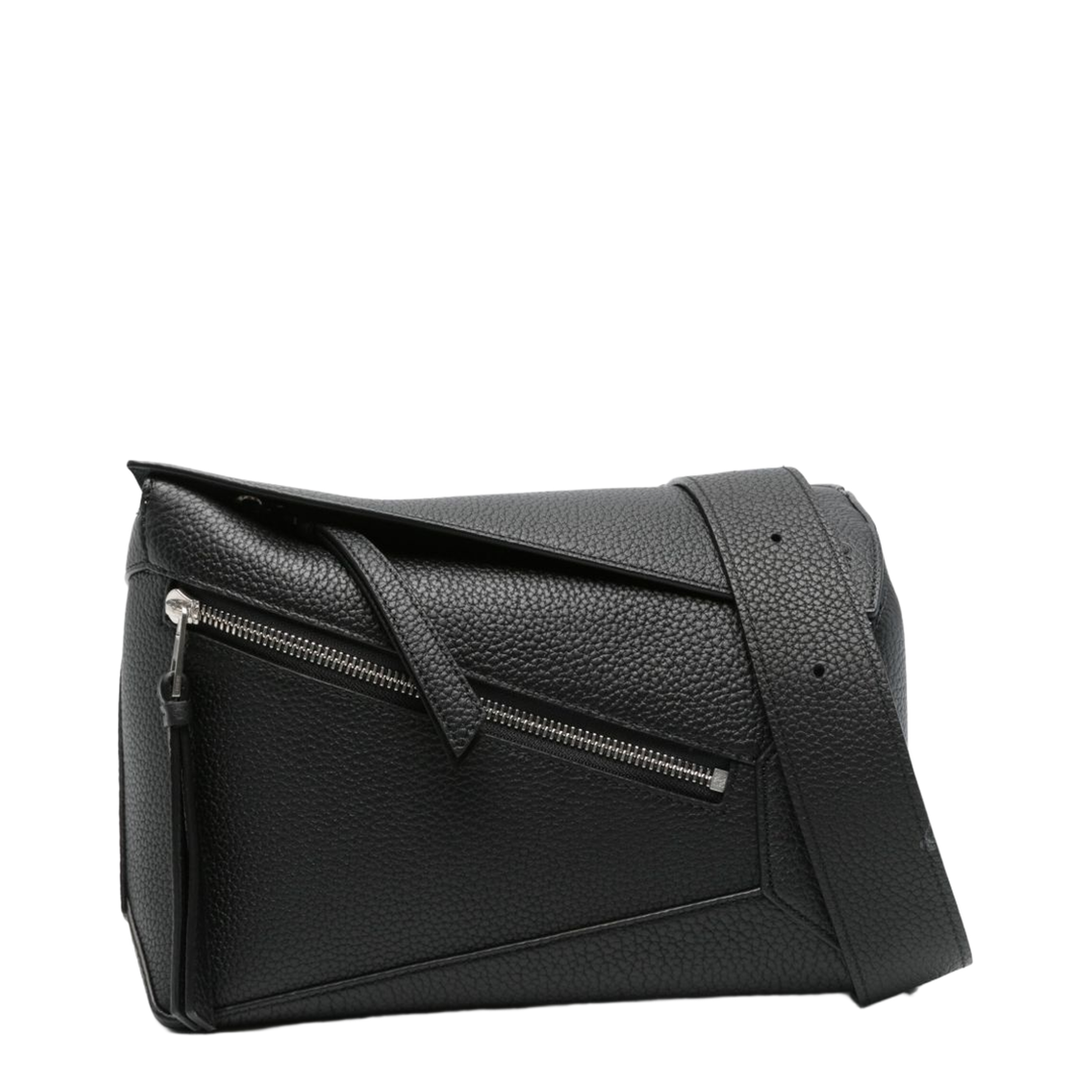 Puzzle Edge Small Calfskin Bumbag - Black - Image 1