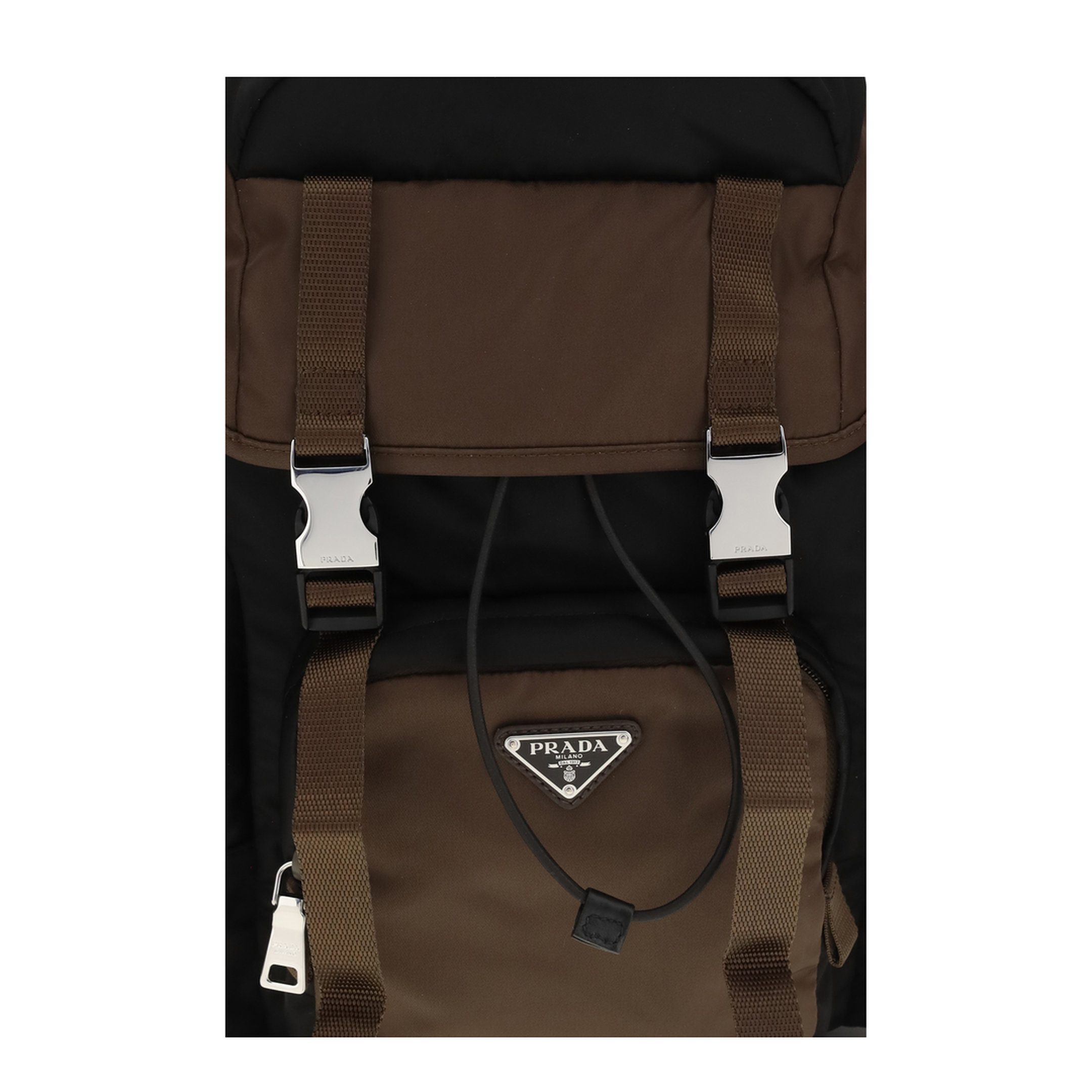 Backpack in Re-Nylon and Leather - Image 3