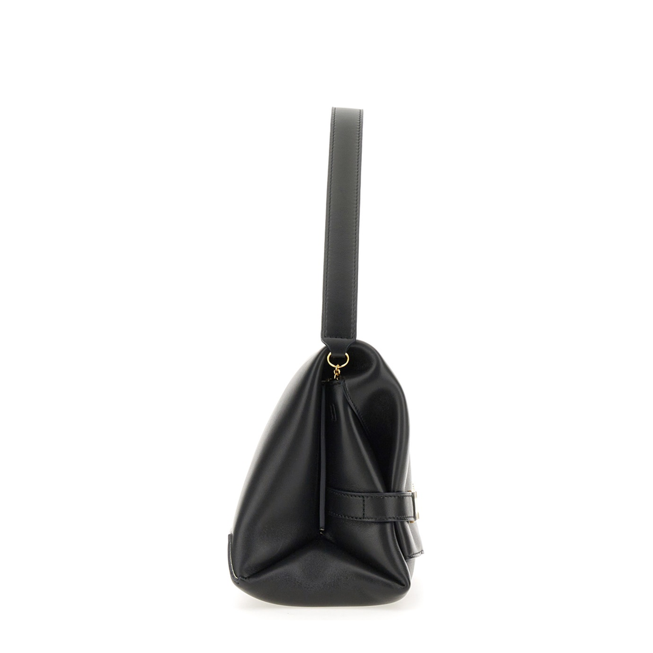 Chain Pouch Nappa Leather Shoulder Bag - Black - Image 6