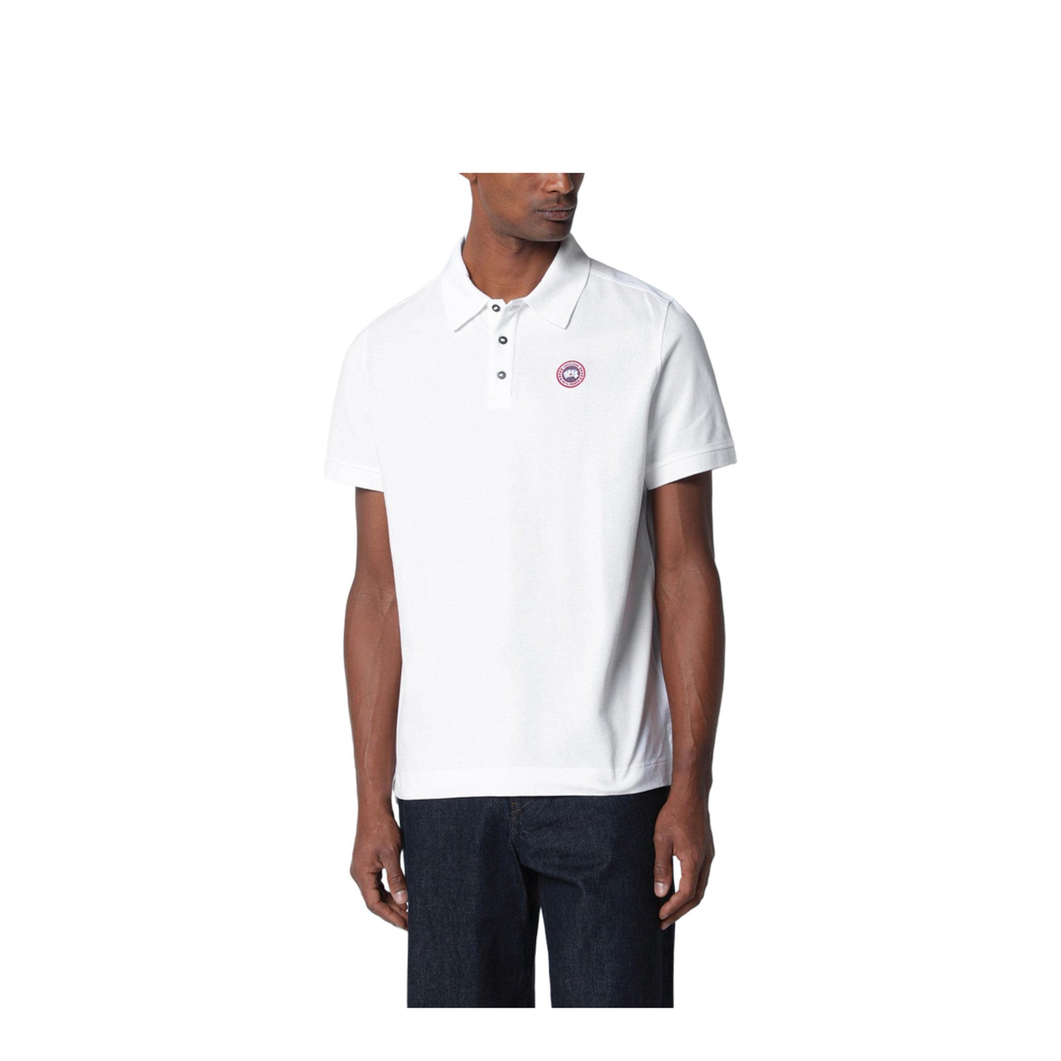 White Polo with Patch Logo - Image 1