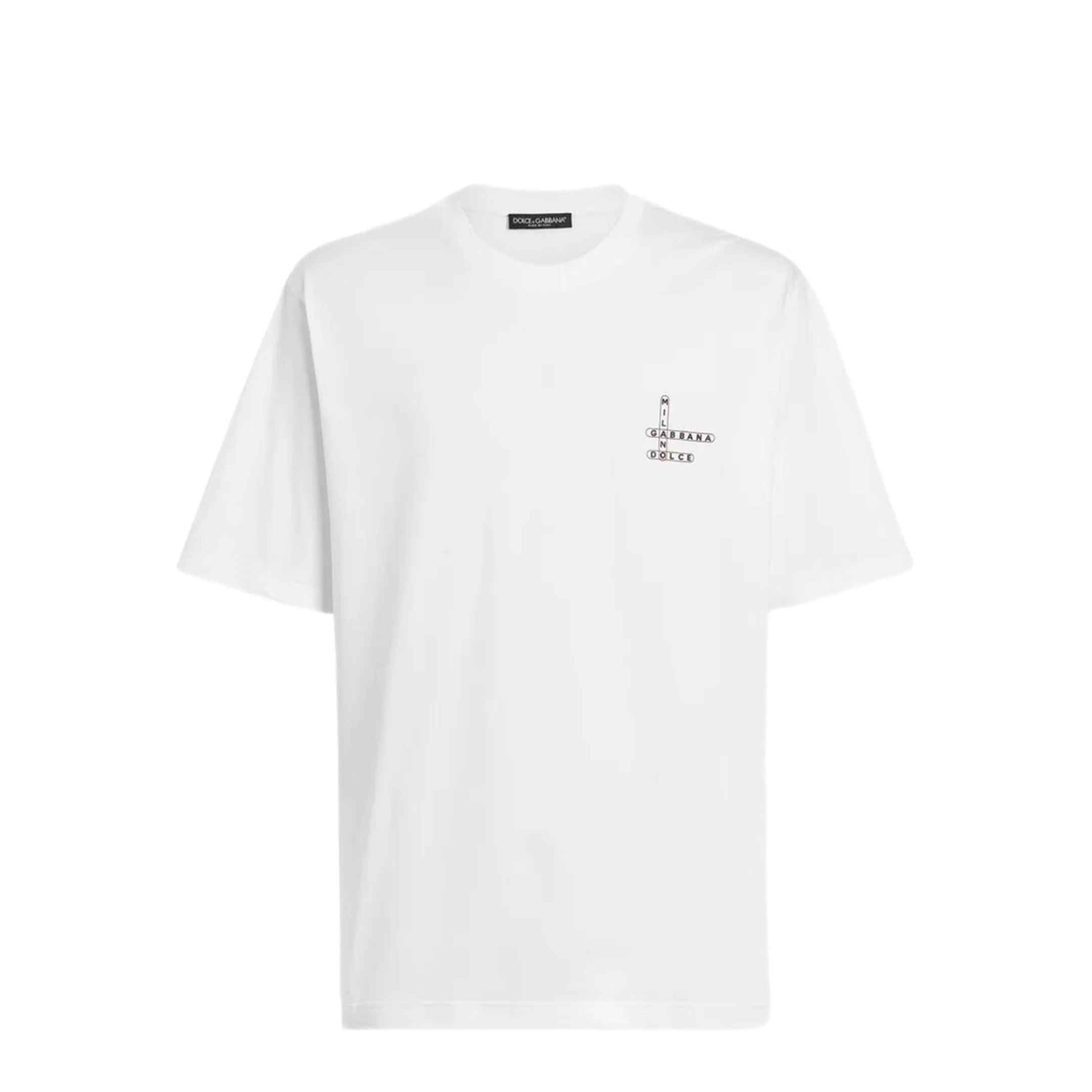 Cotton T-Shirt with Crossword Print - Image 1