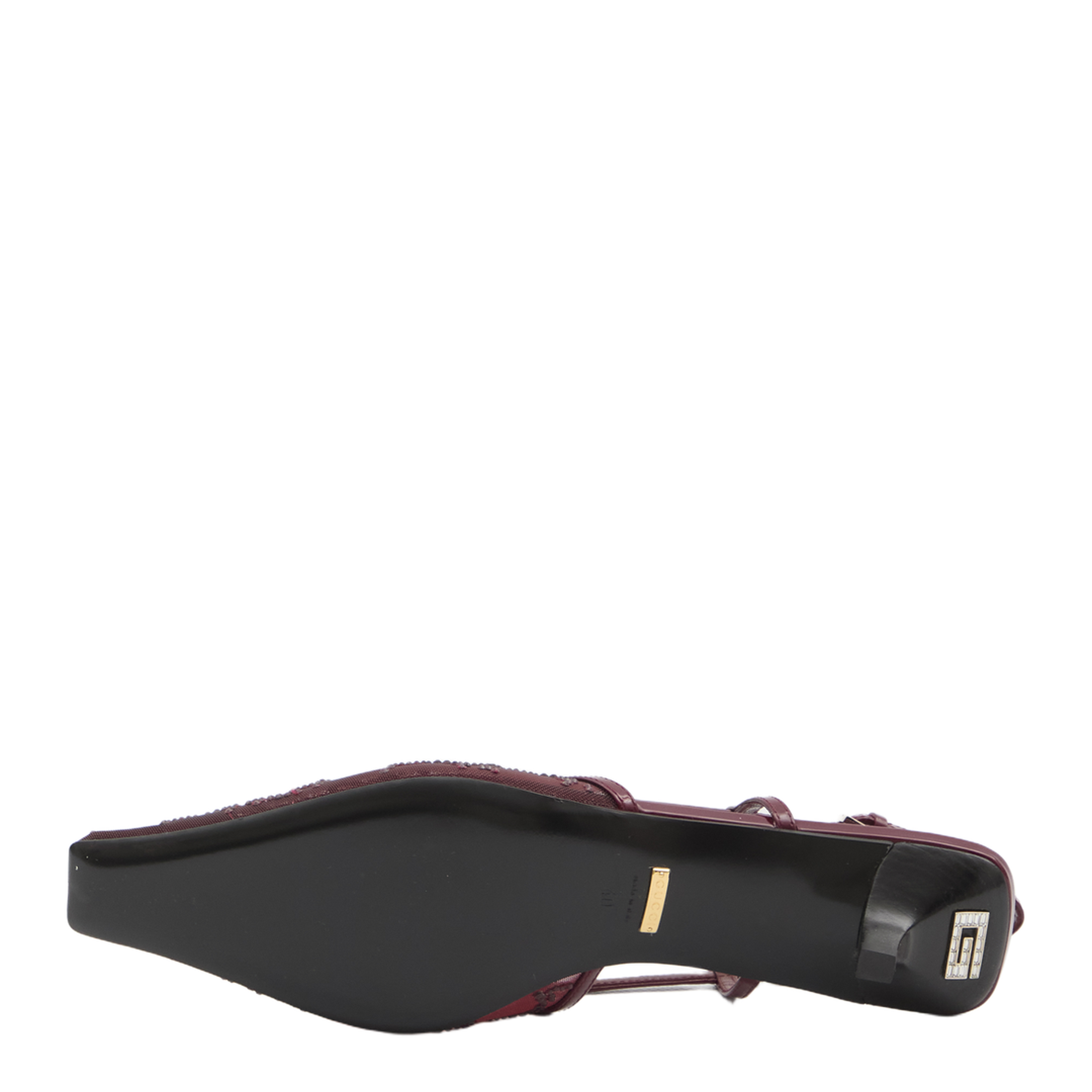 GG Crystal Slingback Pump in Rosso Ancora Mesh - Image 4