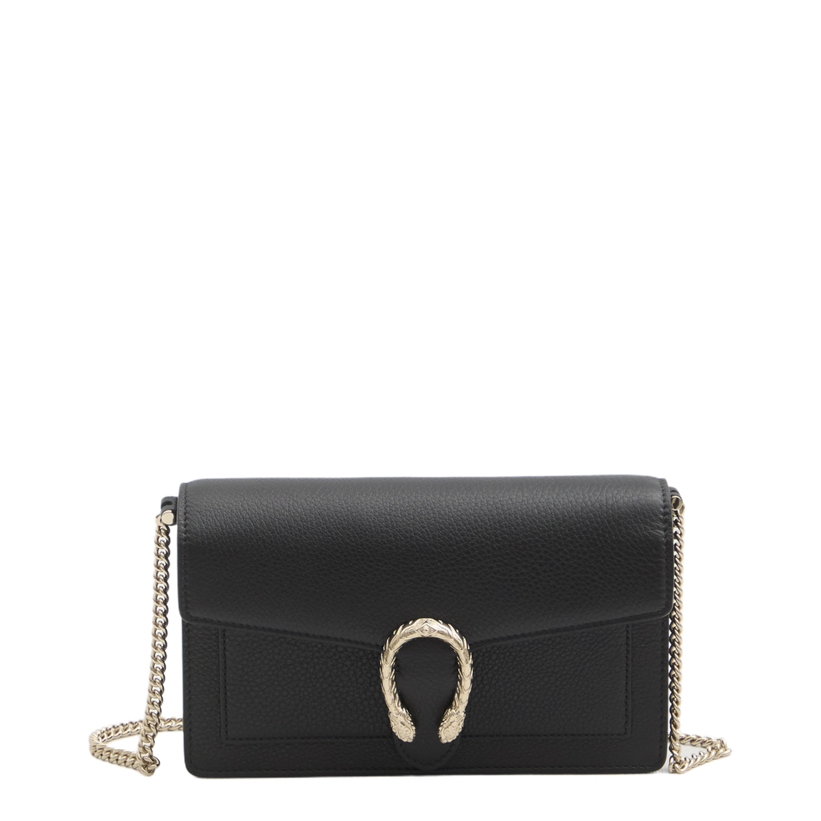 Wallet on chain in black leather - Image 1