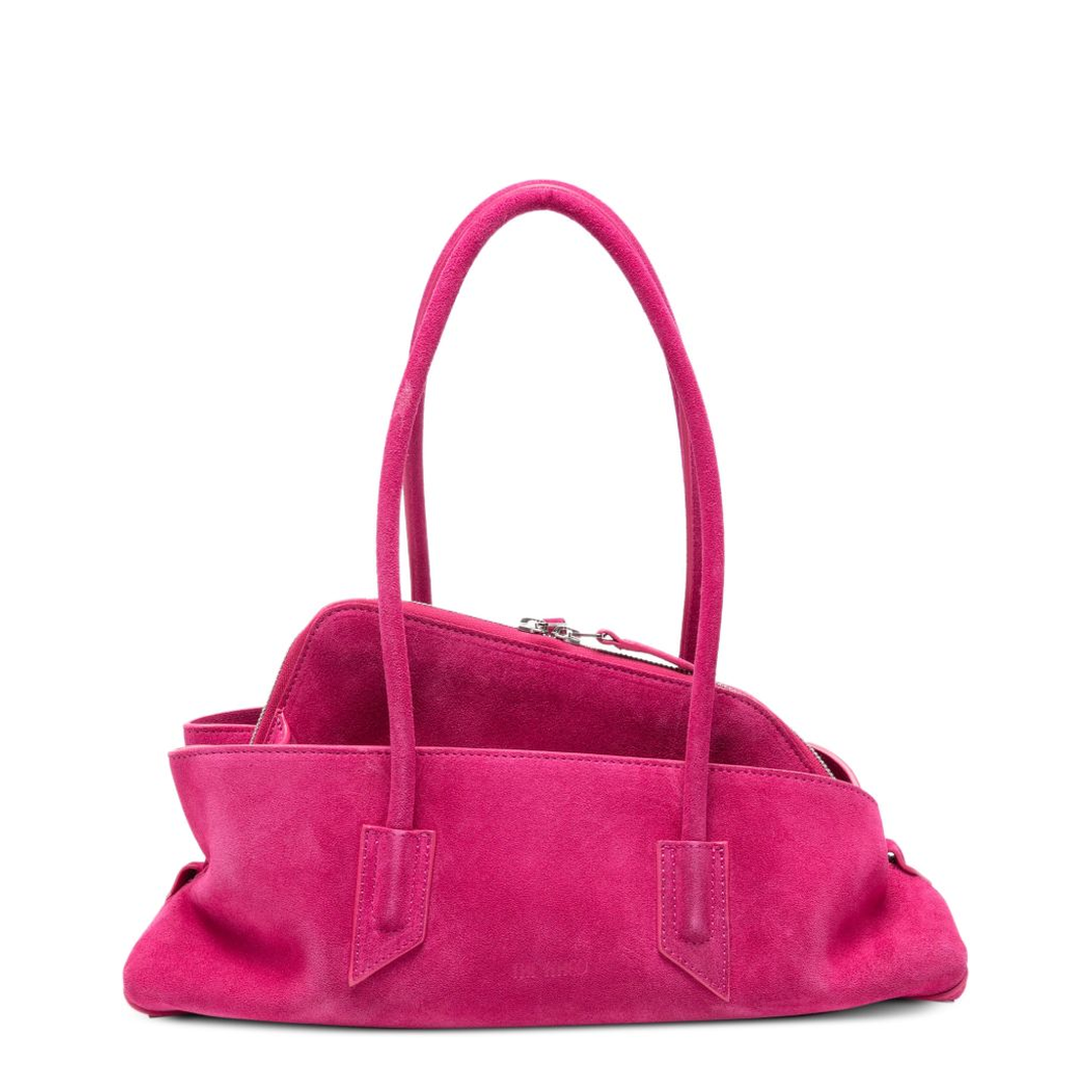 La Passeggiata Small Suede Top Handle Bag - Cyclamen - Image 1