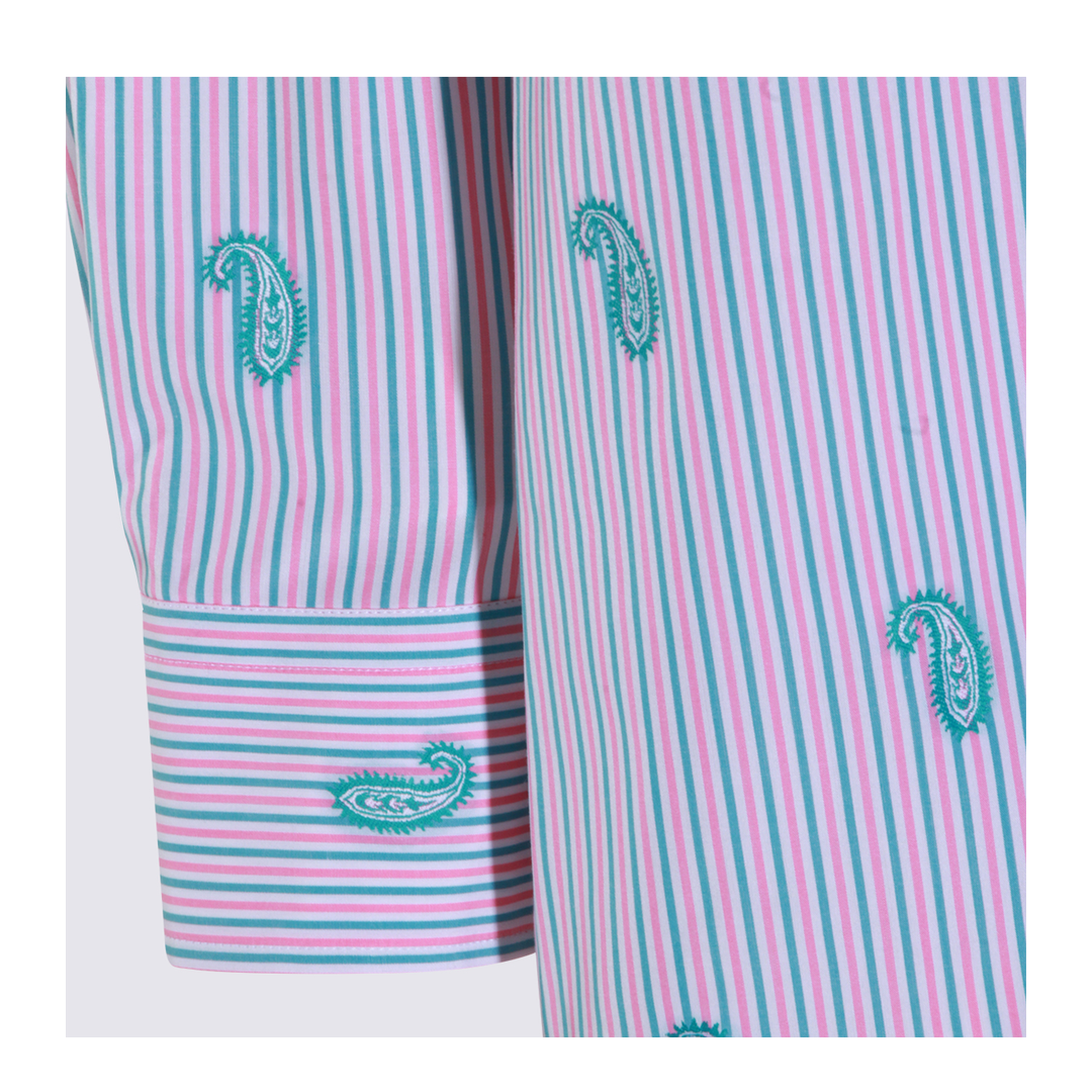 Striped Fil Coupé Paisley Cotton Jacquard Shirt - Pink - Image 8