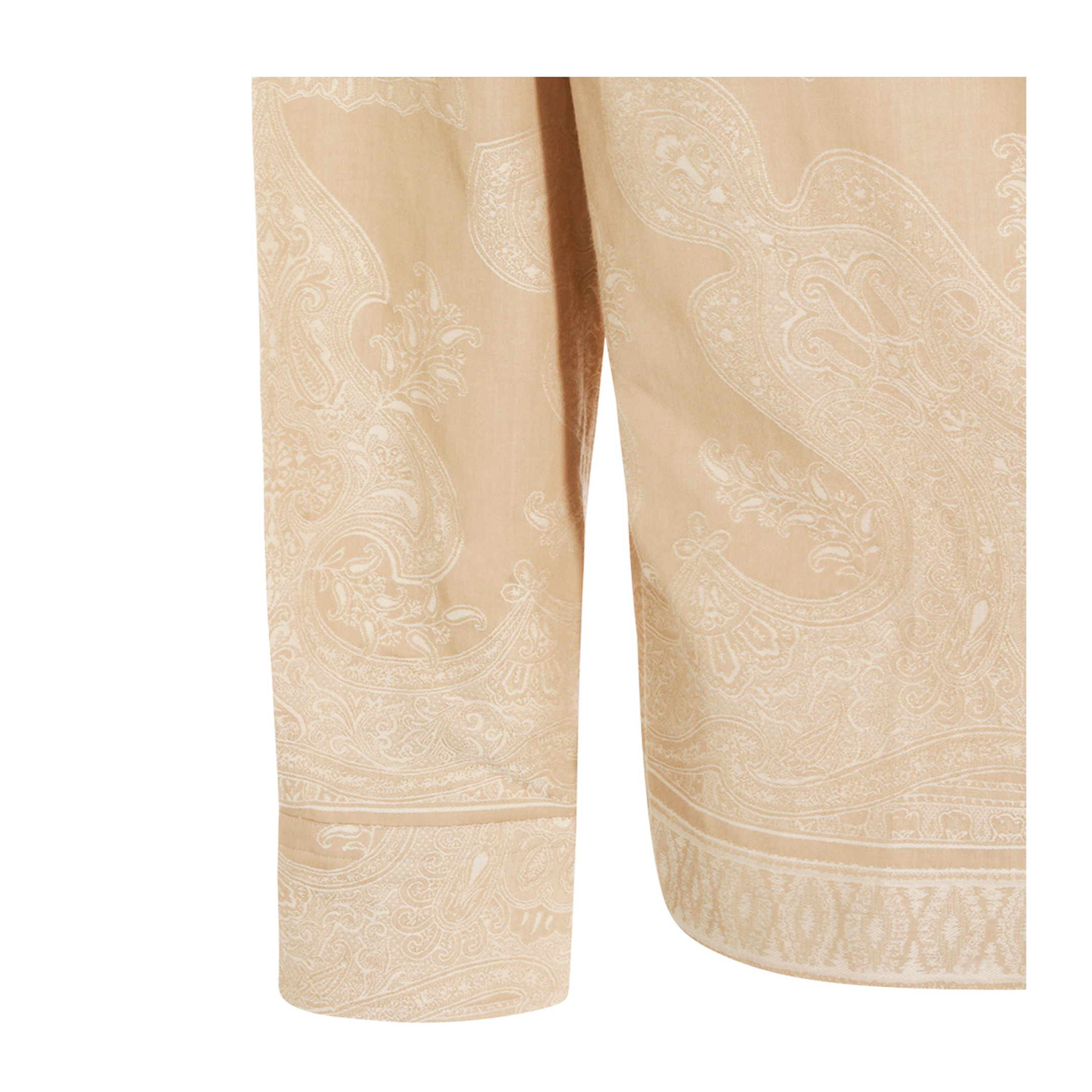 Paisley Cotton Jacquard Shirt Sand - Image 7