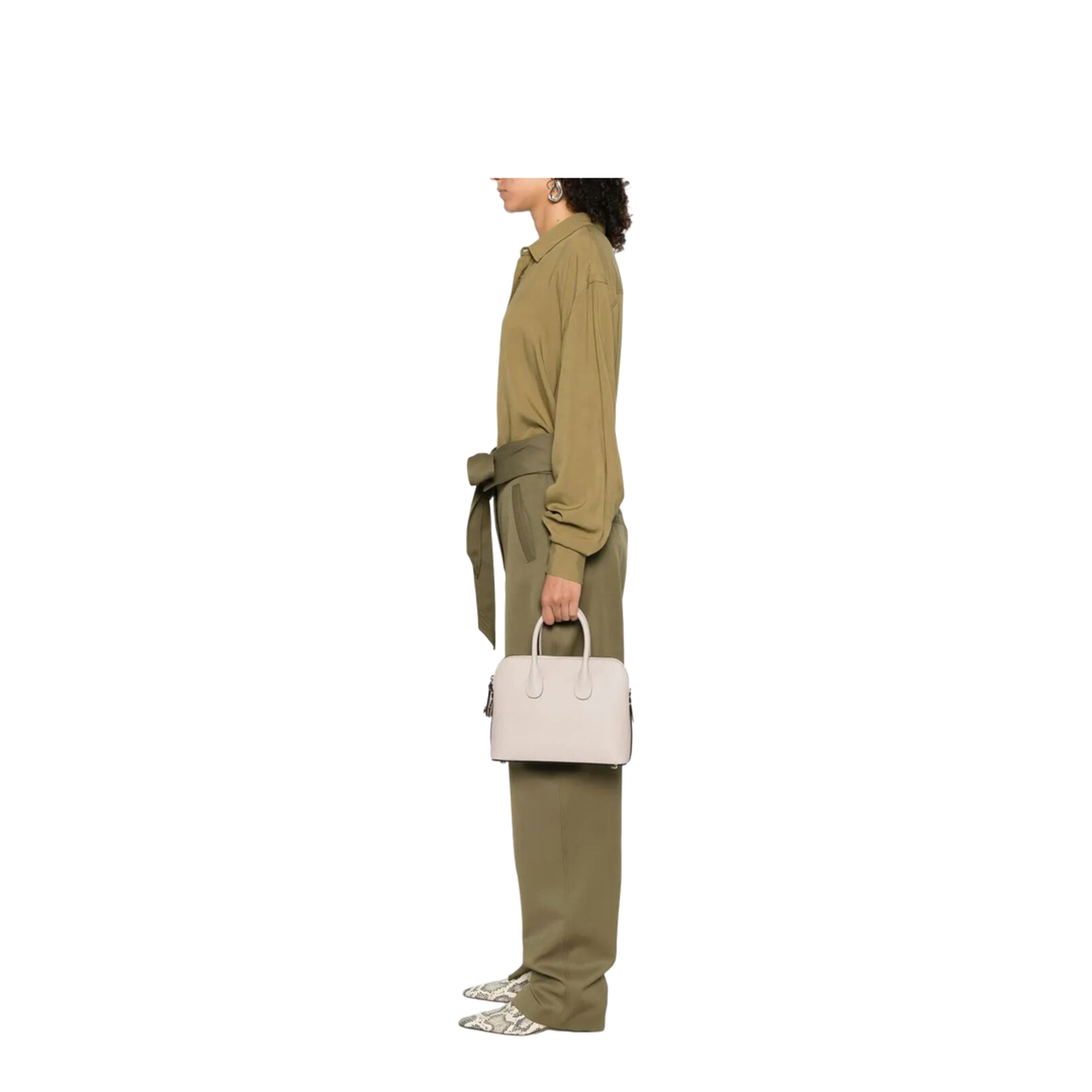 MyLogo Mini Calf Leather Bowling Bag - Sahara Beige - Image 2