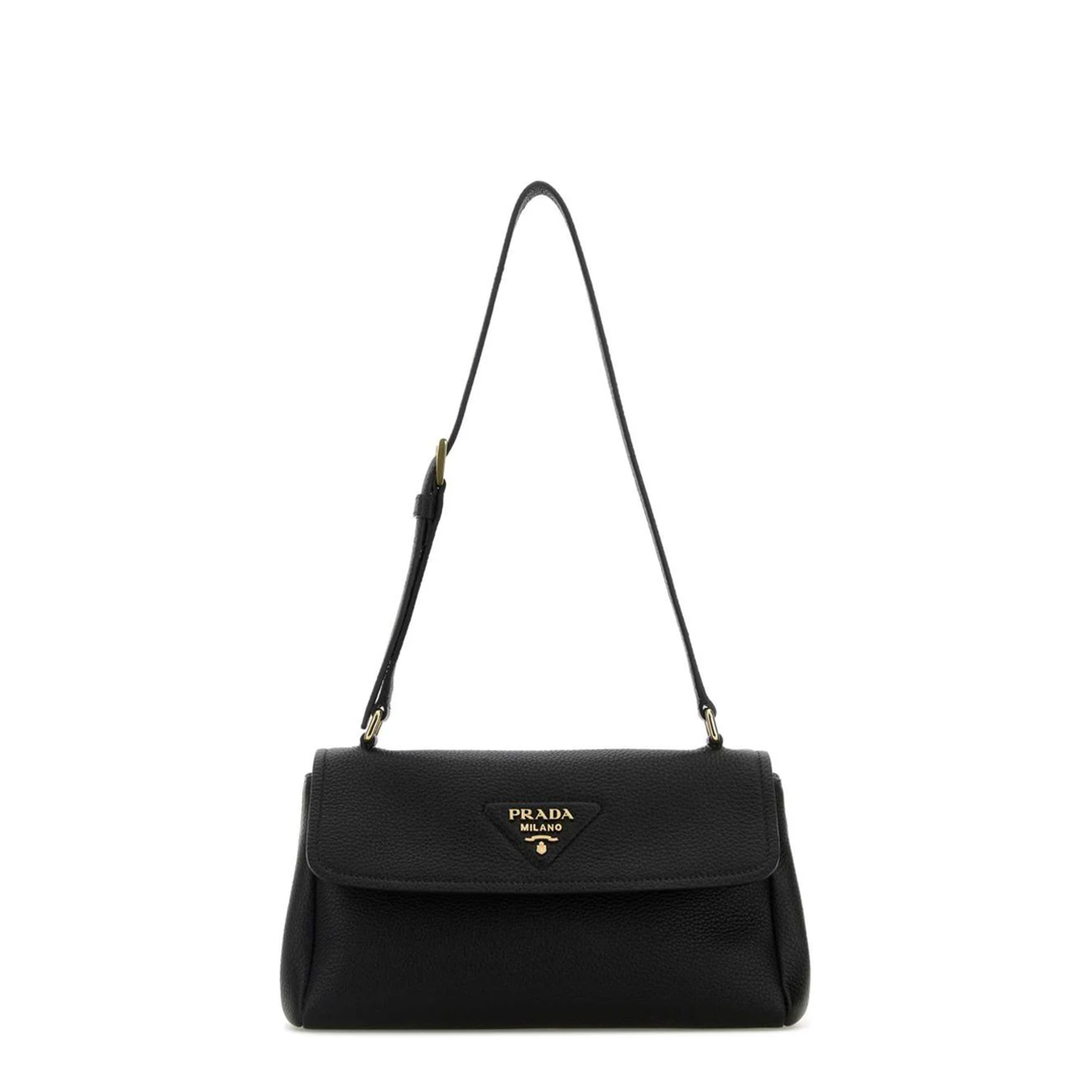 Black Small Leather Shoulder Bag - Image 1