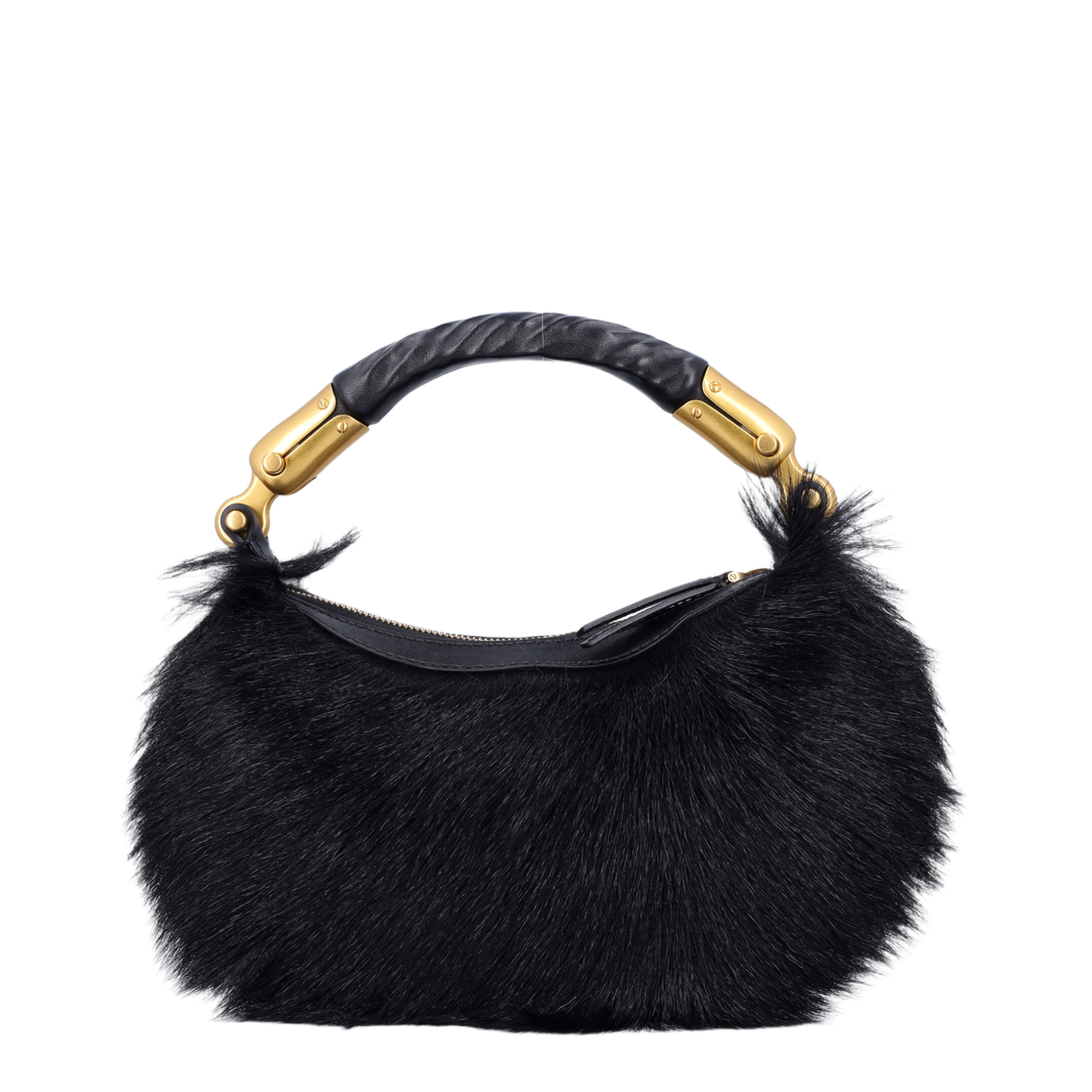Goat Fur Handbag - Black - Image 3