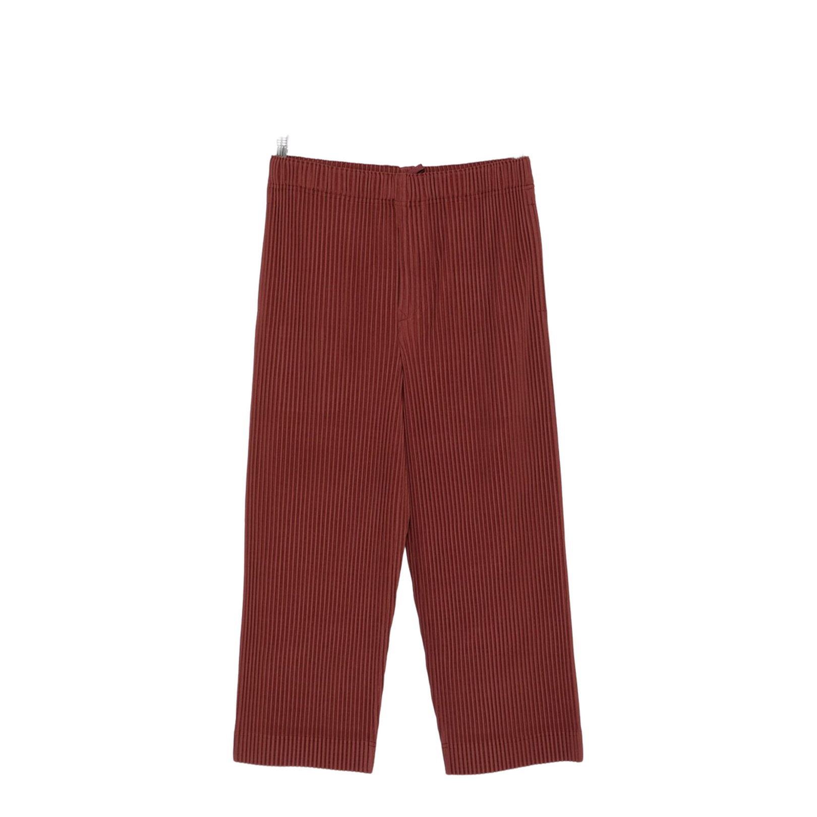 Brown Pleated Design Cropped Pants - Image 1