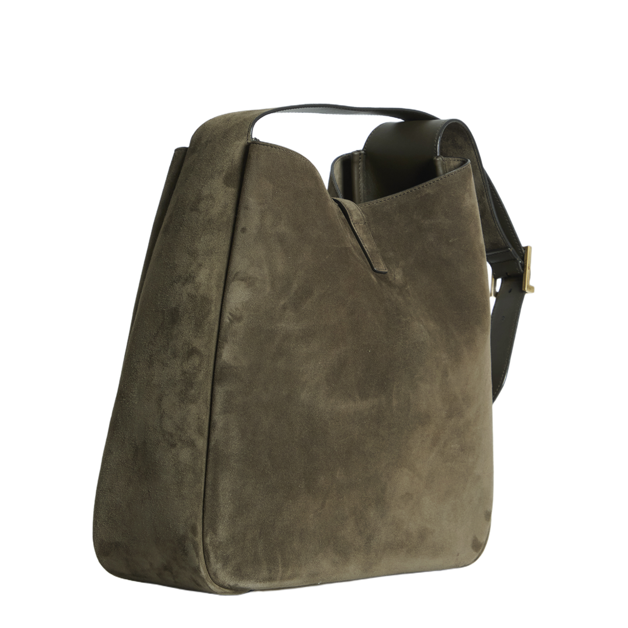 LE 5 À 7 Large Suede Shoulder Bags - Light Musk Green - Image 2