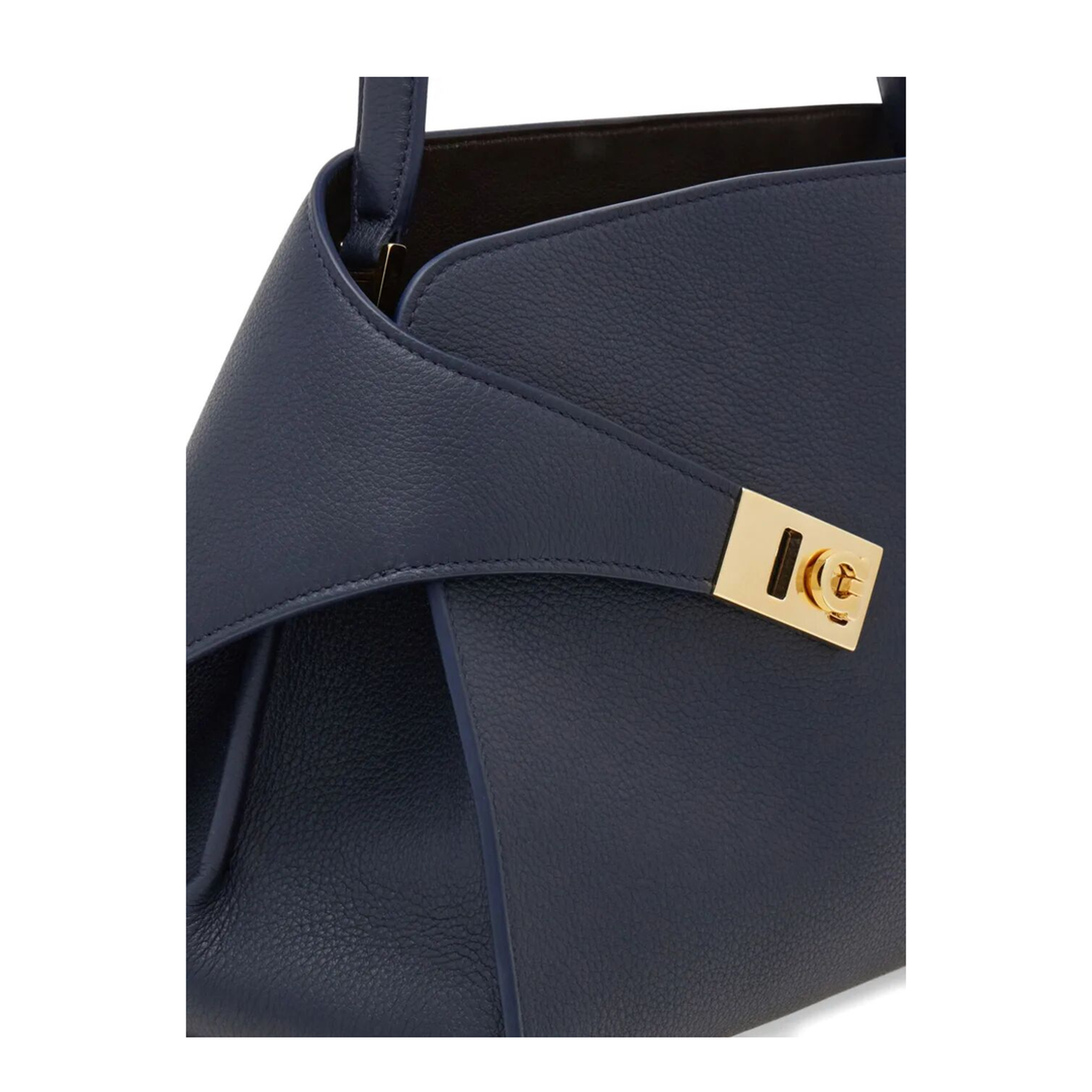 Hug Soft Medium Calf Leather Shoulder Bag - NEW NAVY/T DI MORO - Image 5