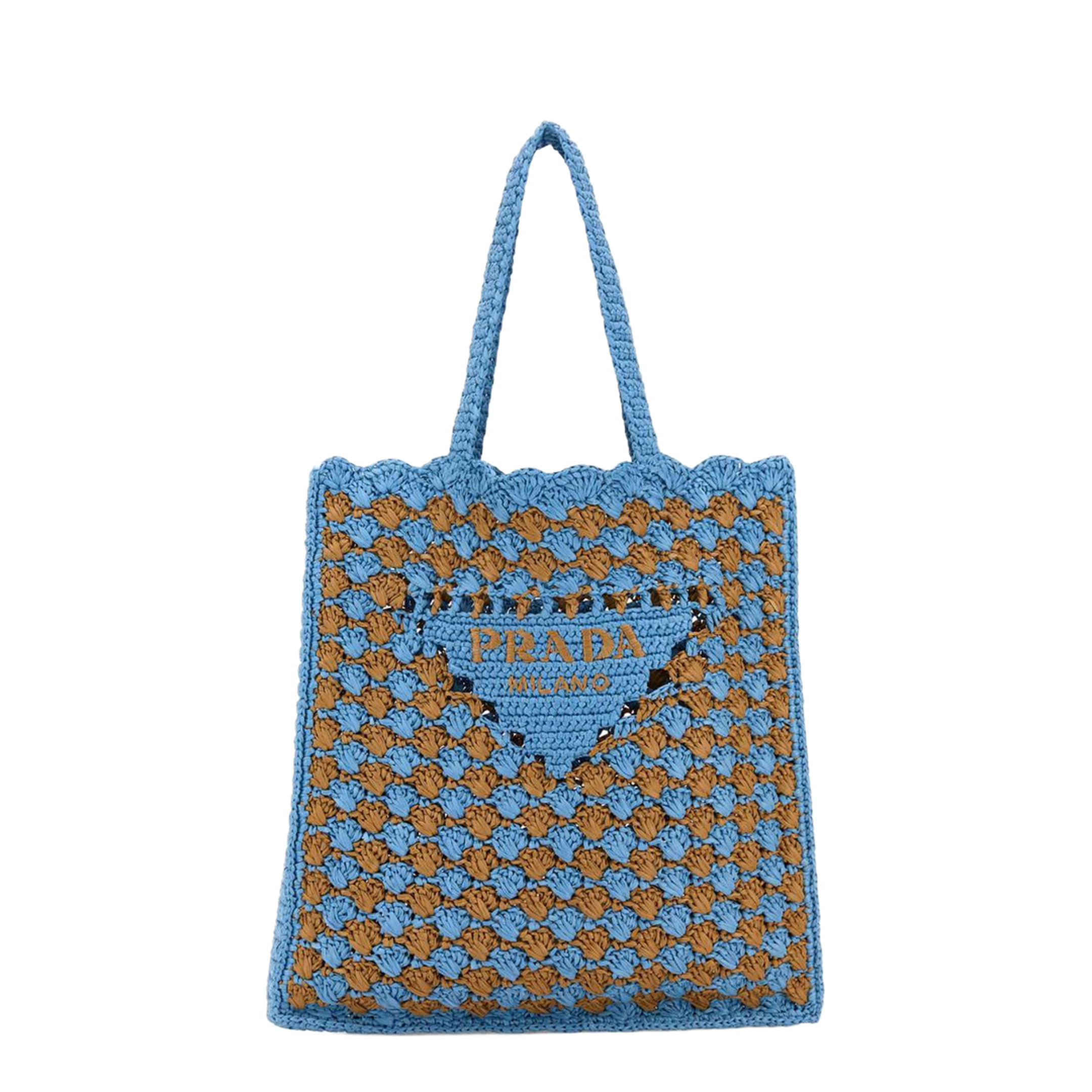 Two-Tone Raffia Shopping Bag - Image 1