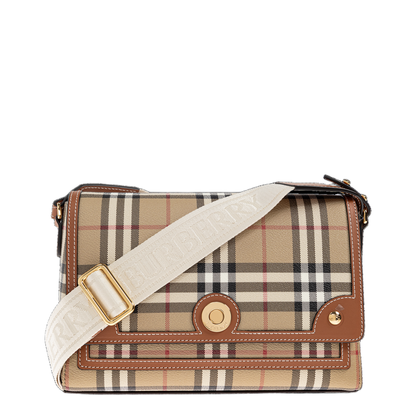Burberry Note Bag in Vintage Check (Archive Beige/Briar Brown) - Image 1