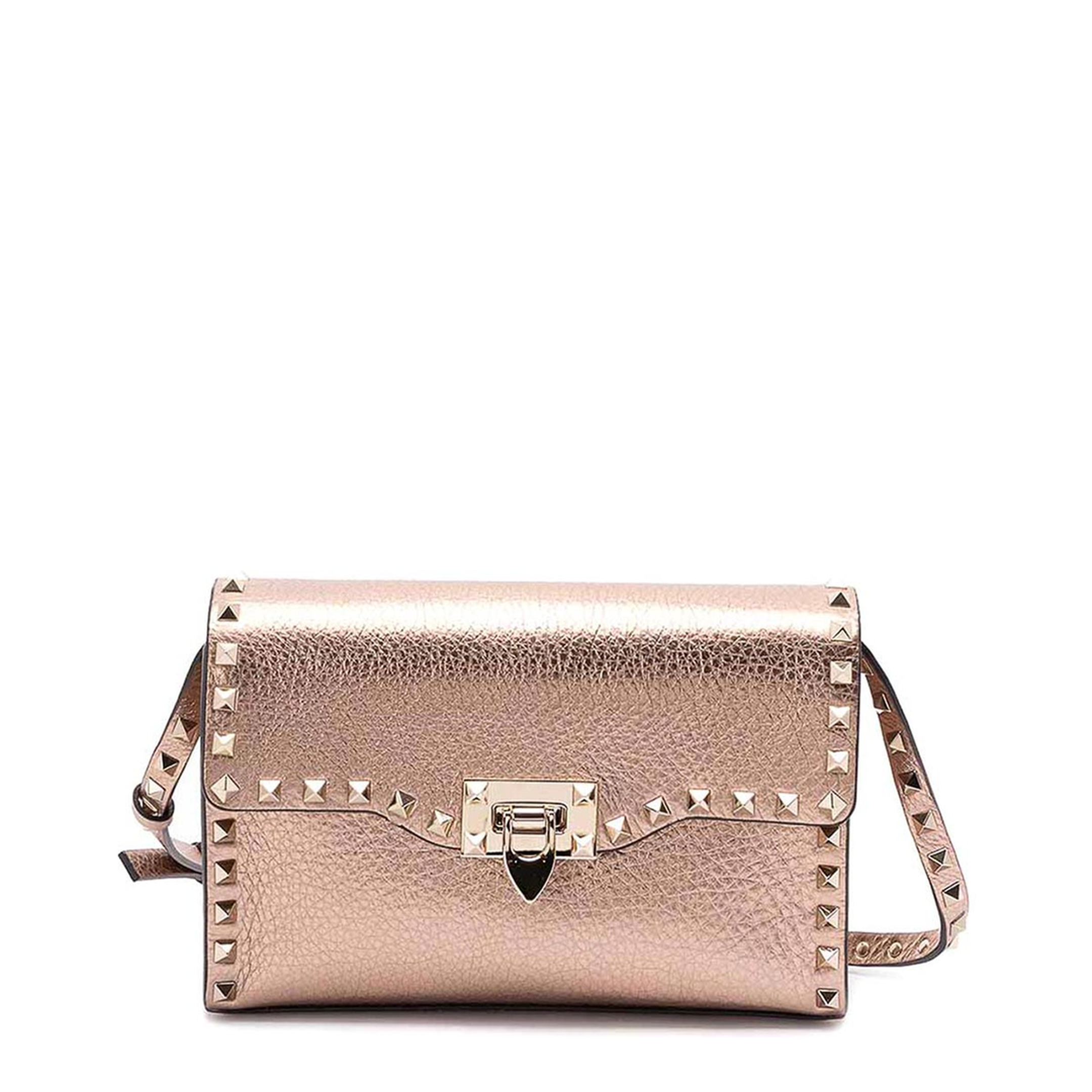 Rockstud Small Leather Crossbody Bag - Rose Cannelle - Image 3
