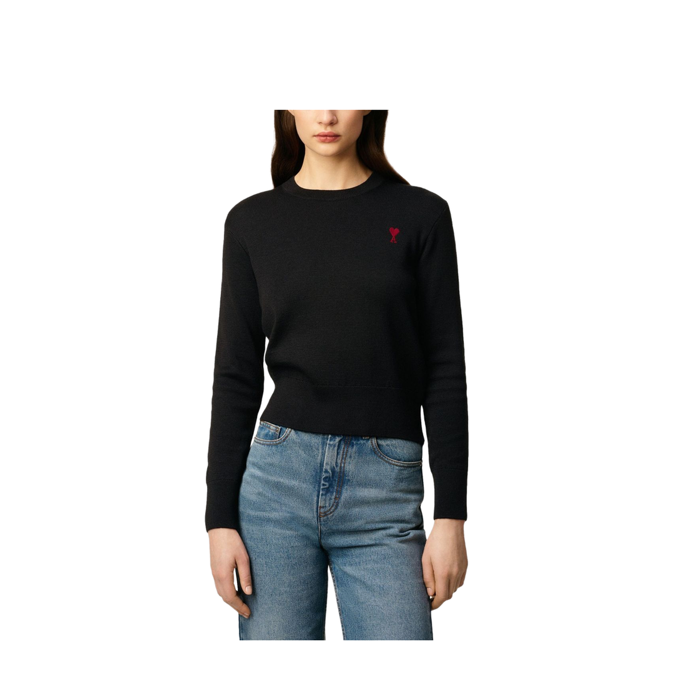 Black Wool Crewneck Sweater - Image 4