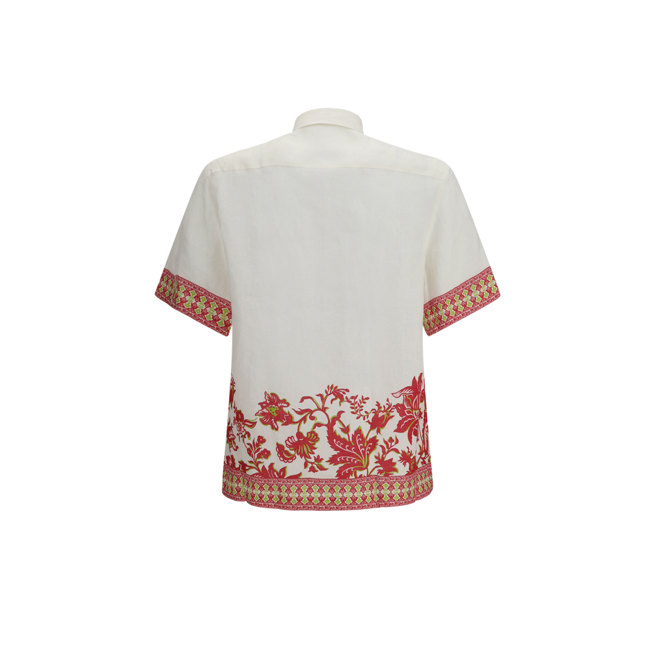 Linen Shirt with Floral Print and Short Sleeves - Image 2