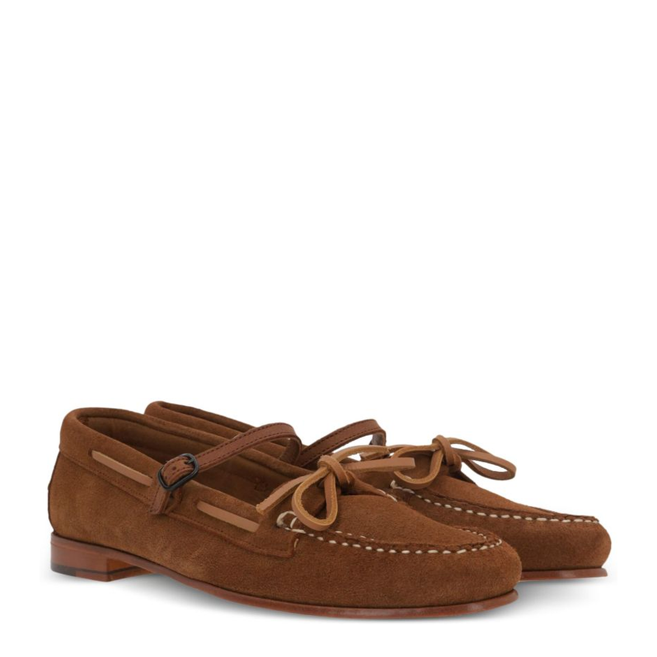 Flat Shoes Leather Brown - Image 3