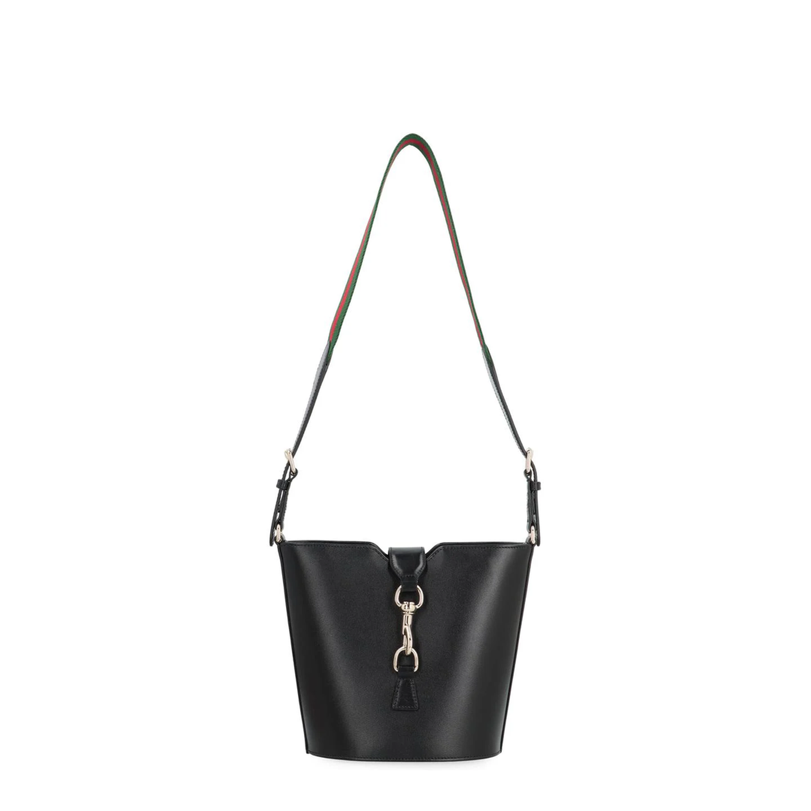 Mini Leather Bucket Shoulder Bag - Black - Image 5