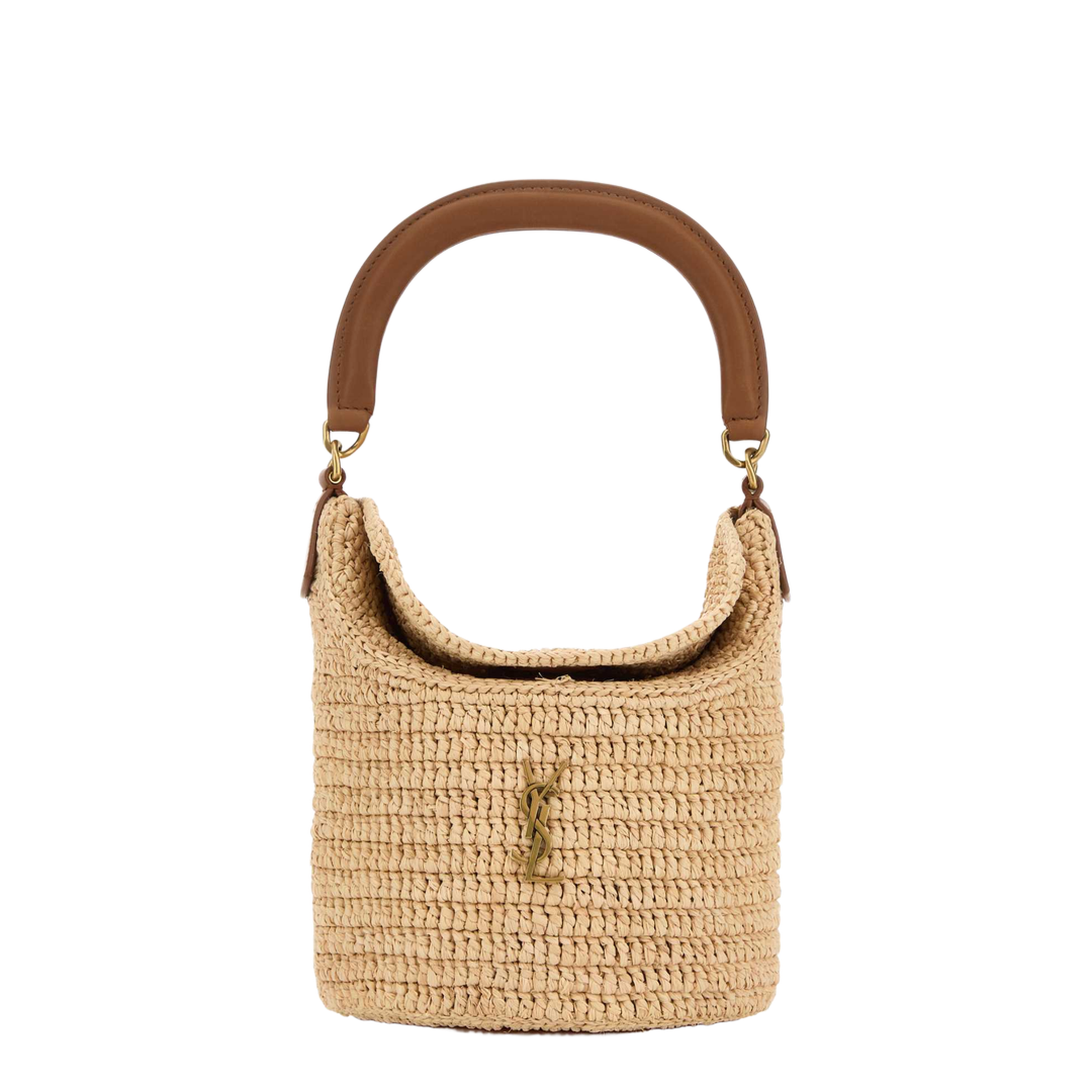 Woven Raffia Bucket Bag - Natural - Image 1