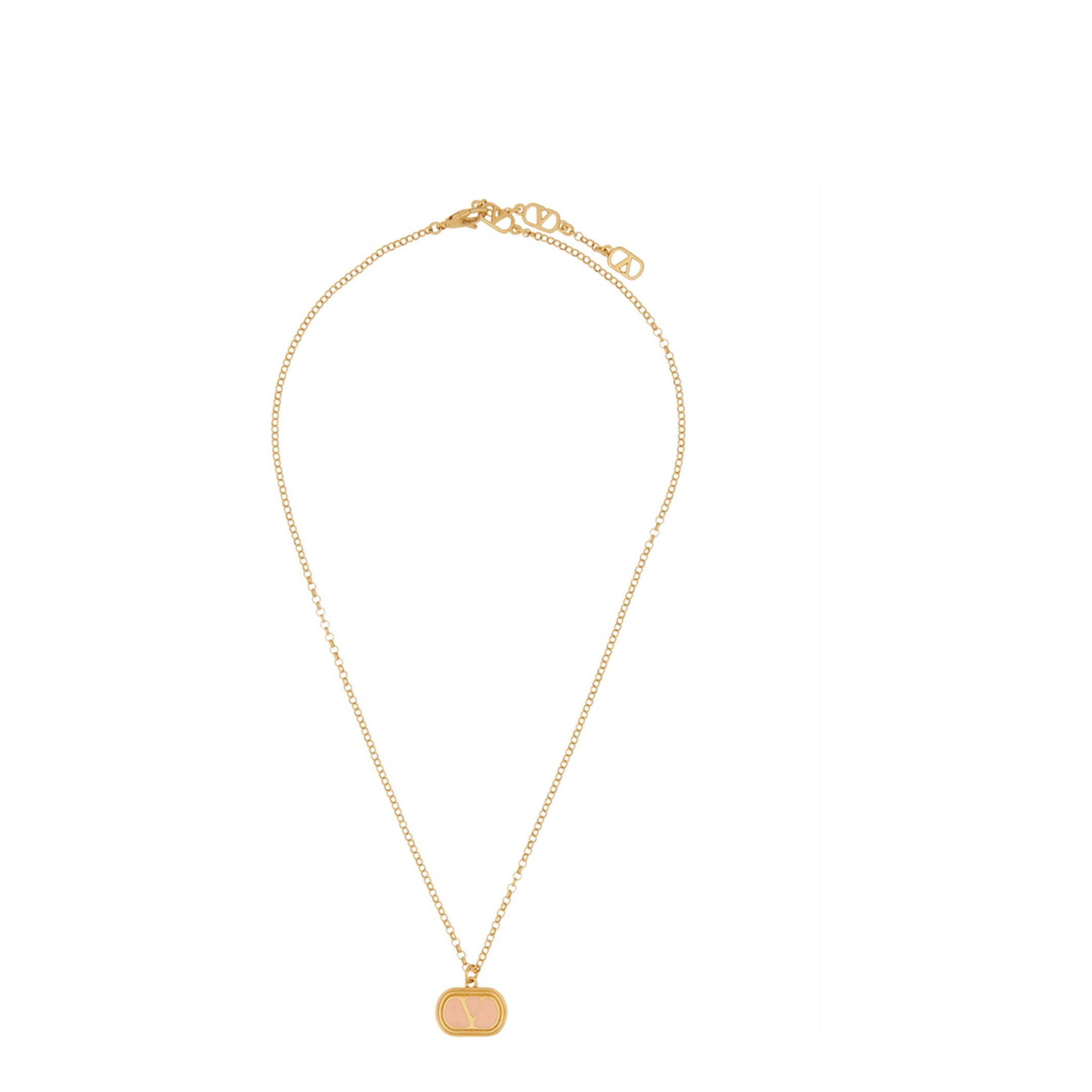 Brass and Enamel Ovalette Necklace - Image 1