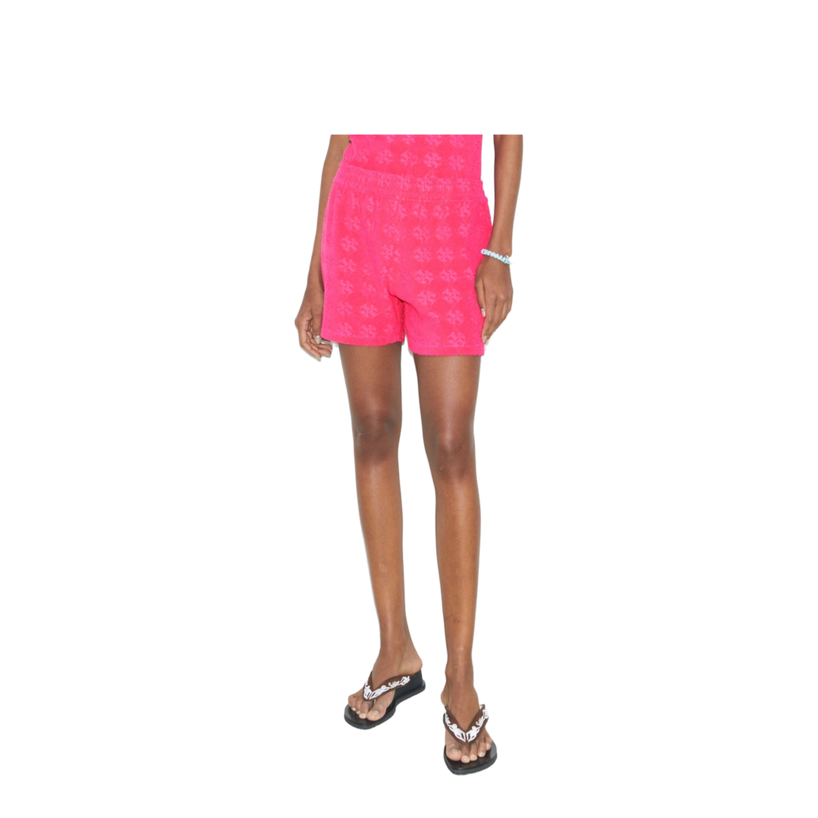 Terry Pink Shorts with Elastic Waist - Image 3
