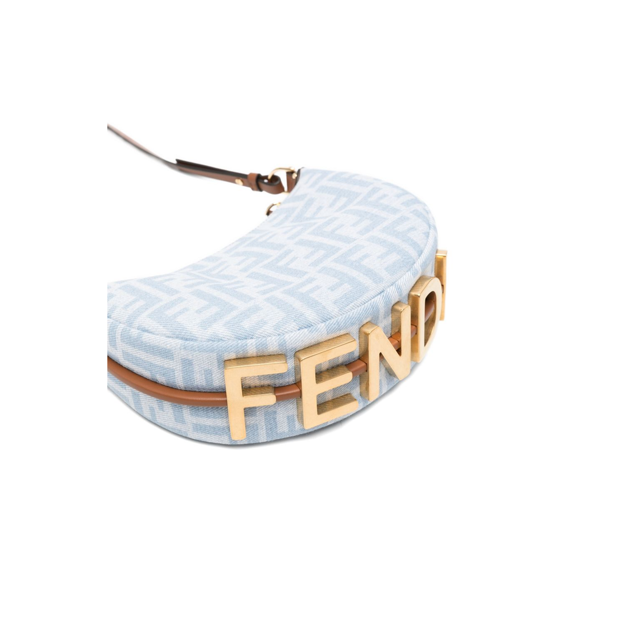Fendigraphy Mini Denim Jacquard Shoulder Bag - Light Blue - Image 5