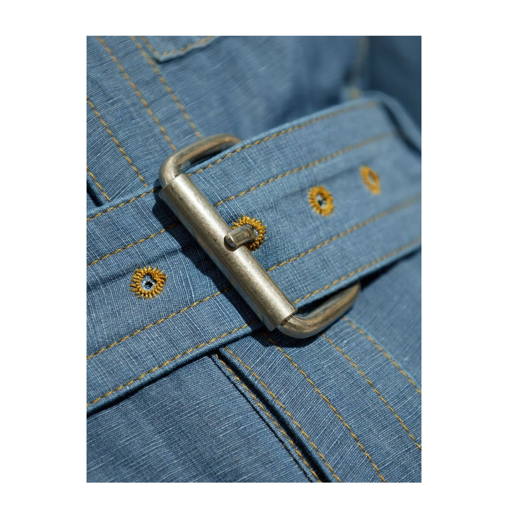 Blue Front Button Fastening Dress - Image 2