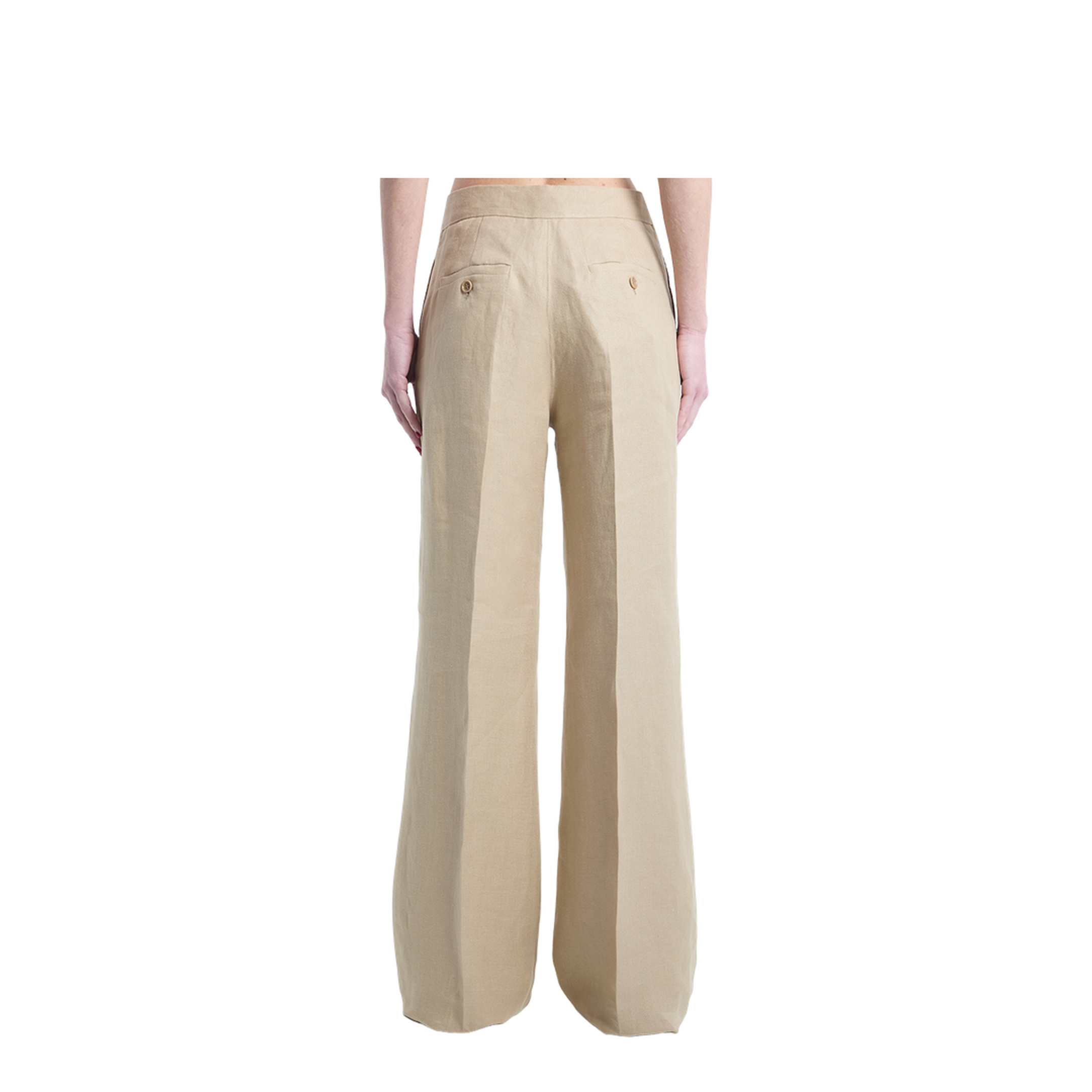 Big Pants In Linen Natté - Image 2
