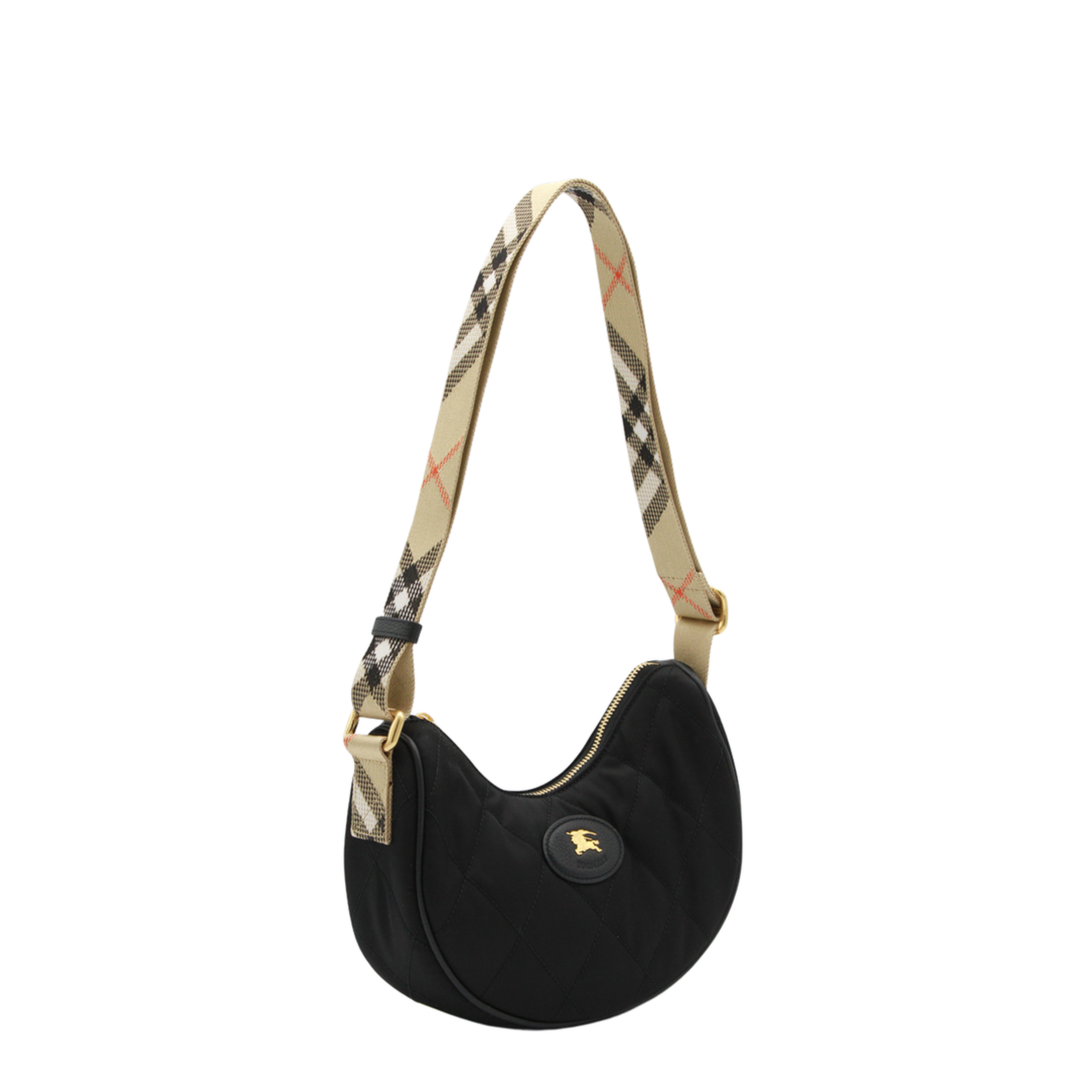 Horseshoe Nylon Crossbody Bag - Black - Image 2