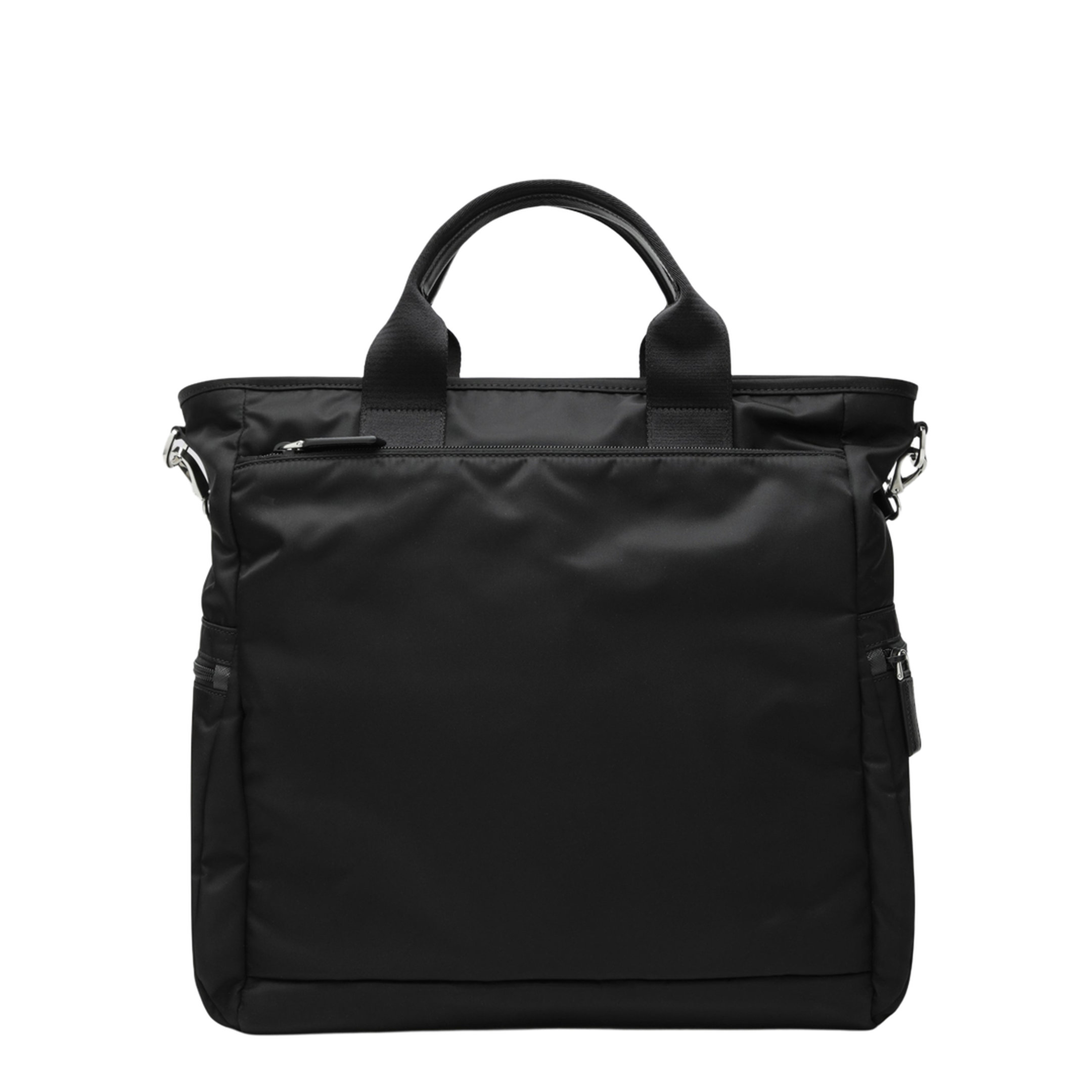 Black Re-Nylon and Saffiano Shopping Bag - Image 2