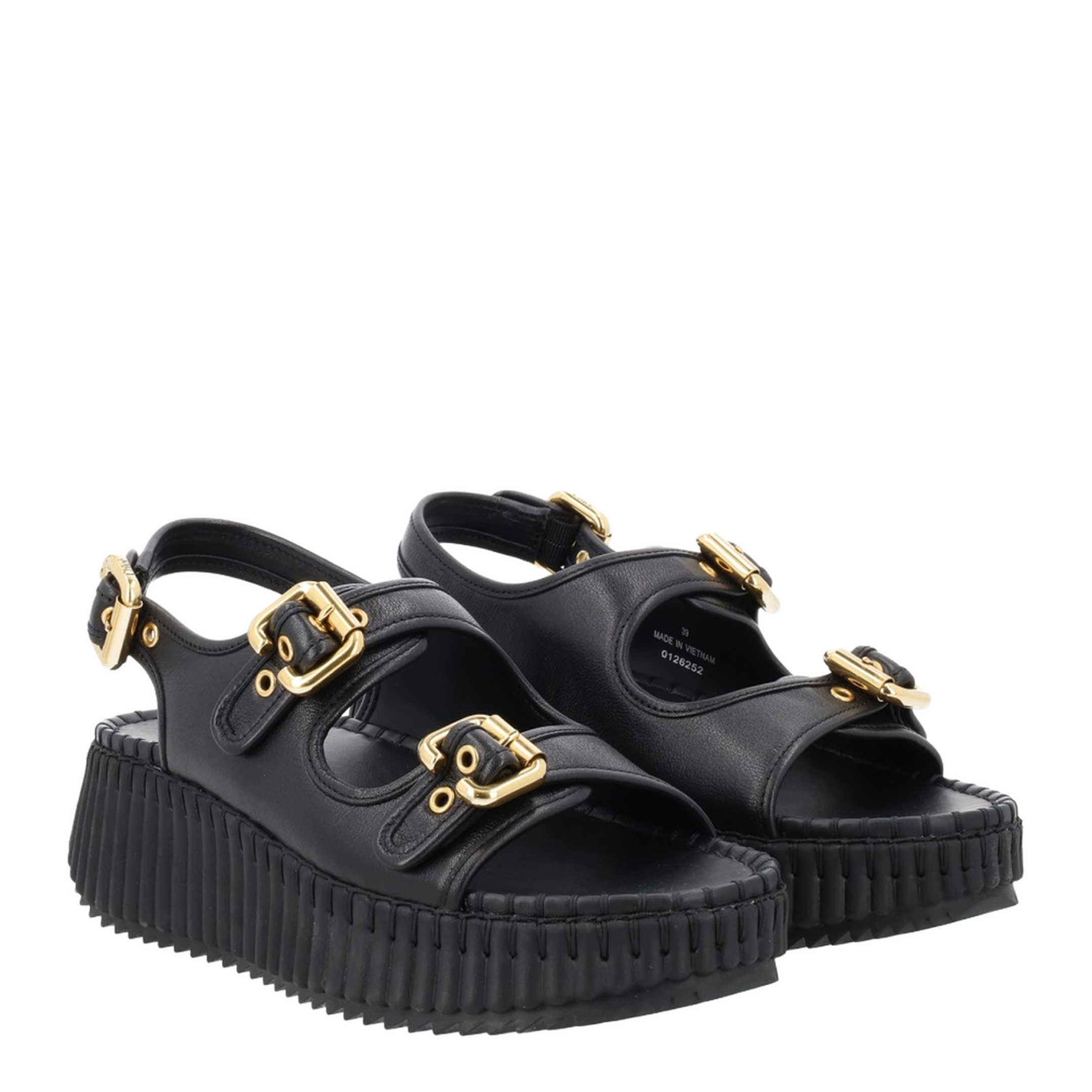 Nama Sandal With Wedge in Black - Image 2