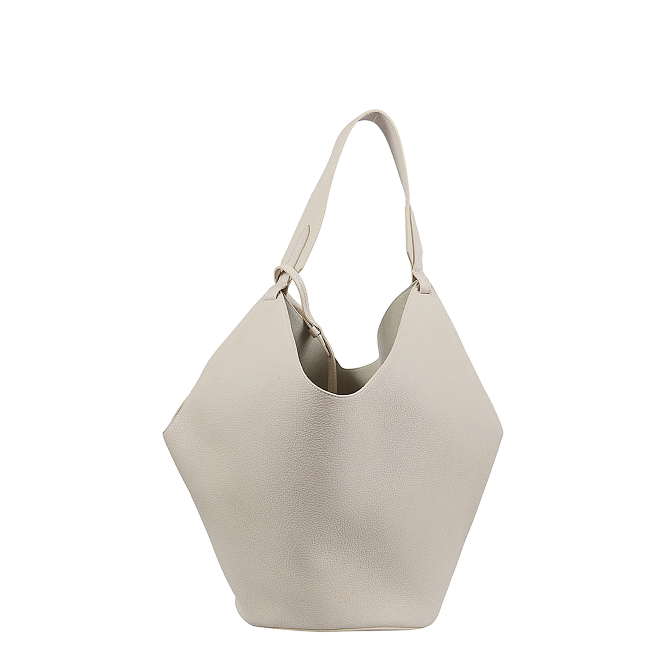 Lotus Medium Calf Leather Shoulder Bag - Beige - Image 1