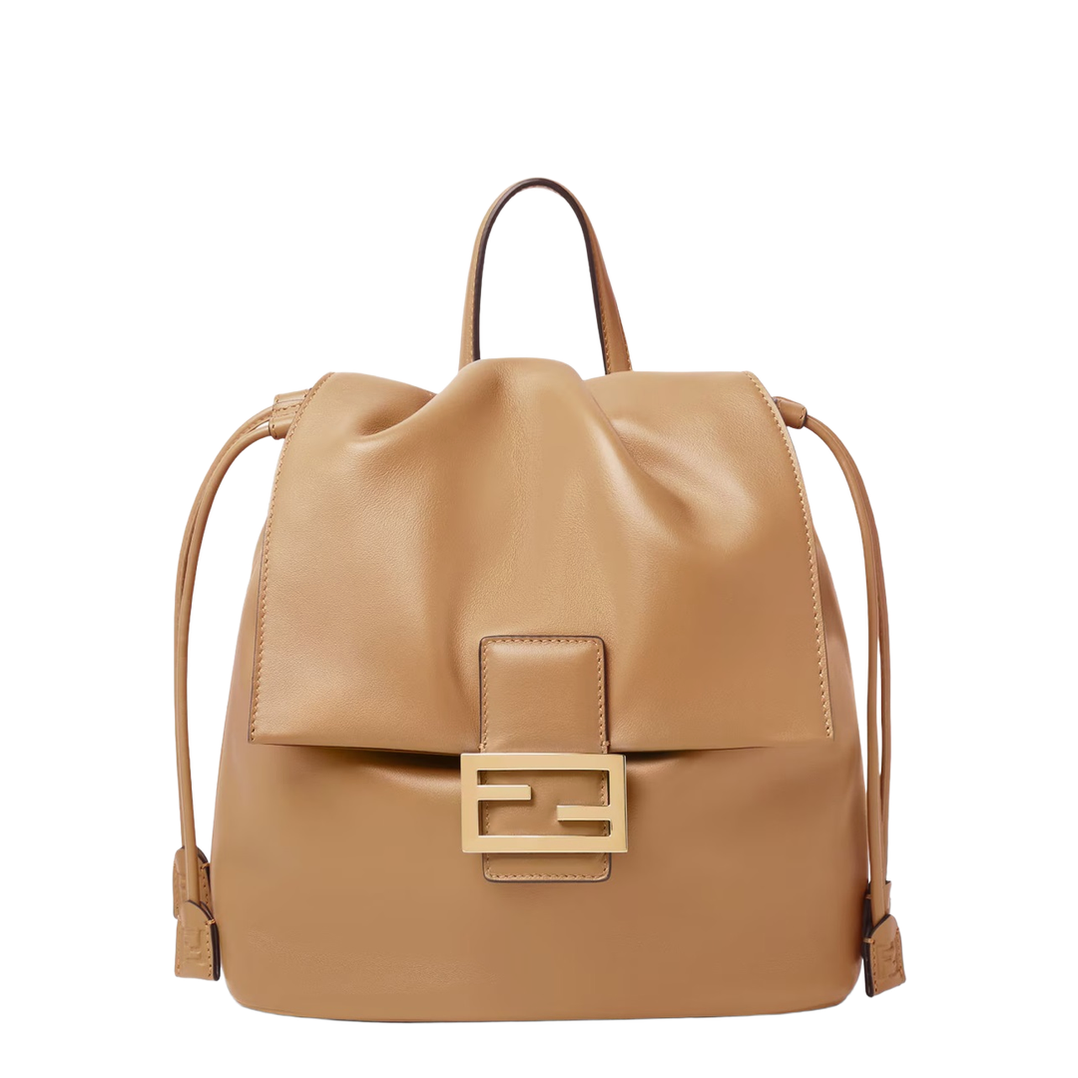 Leather Backpack Beige - Image 1