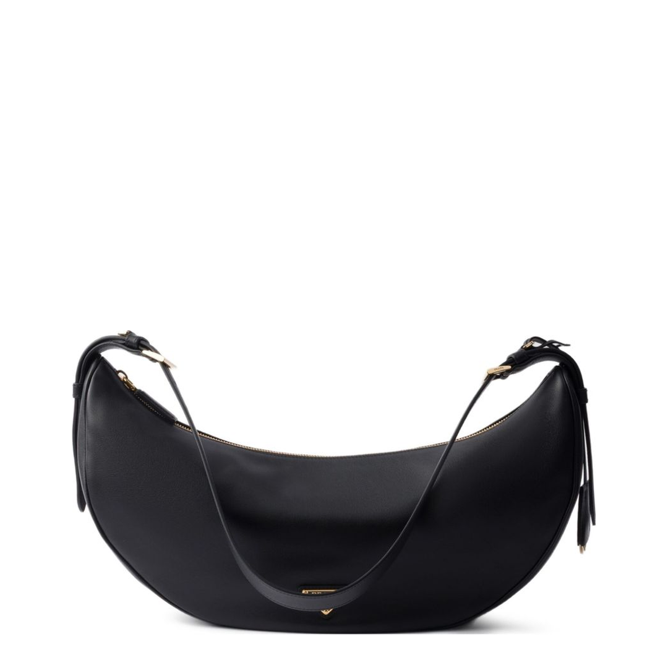 Demi-Lune Large Calf Leather Shoulder Bag - Nero - Image 1
