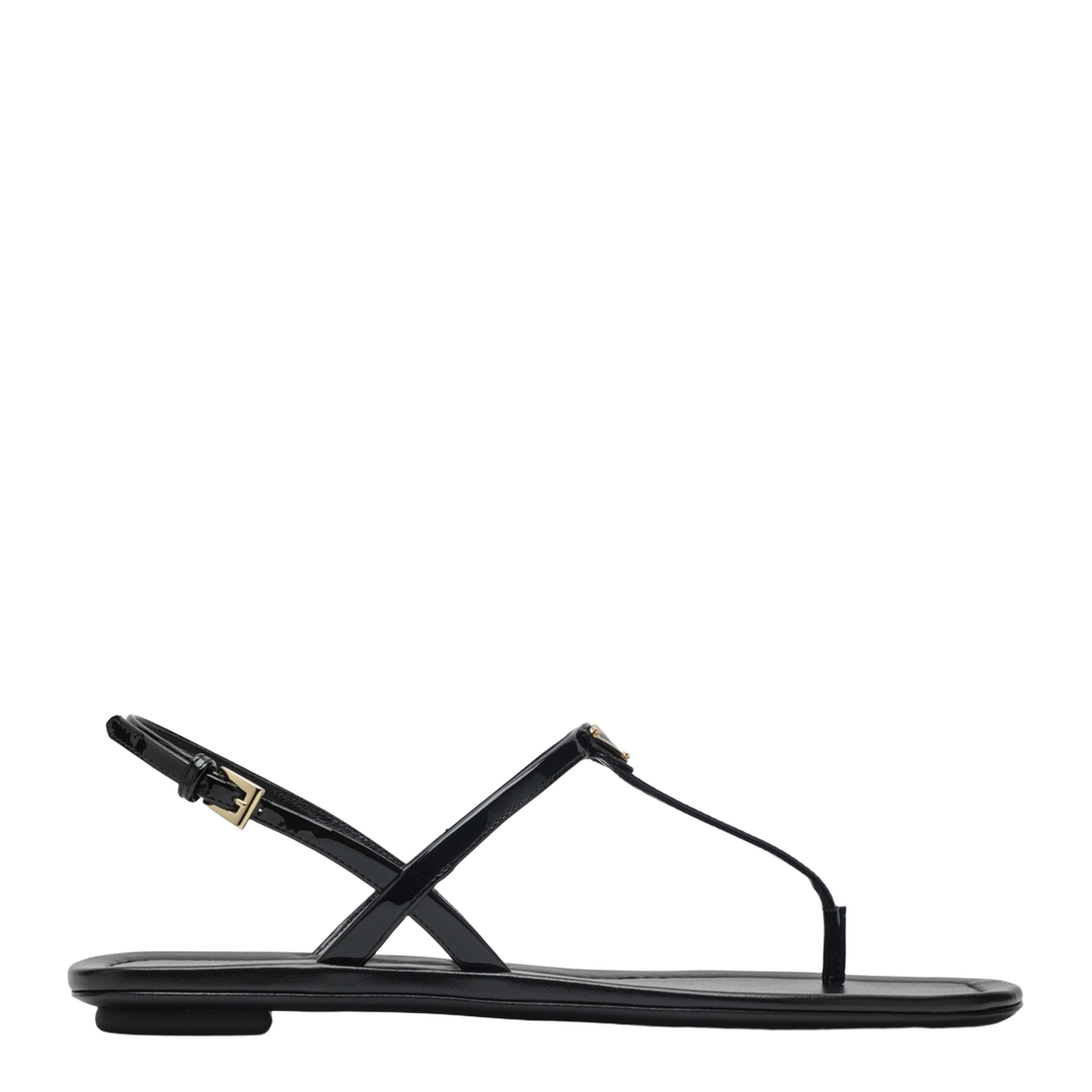 Black Patent Thong Sandal - Image 1