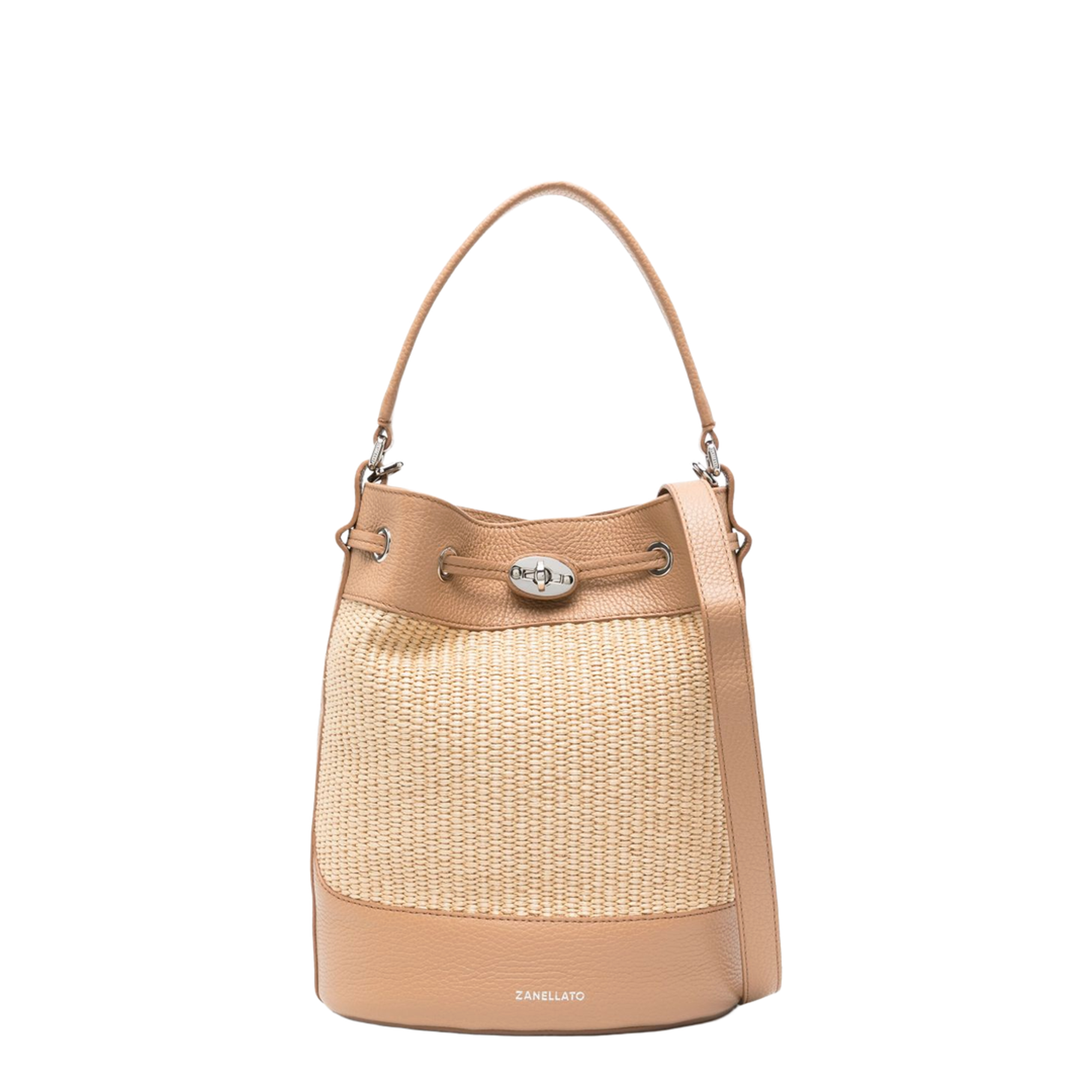 Mondà Vimini Small Straw Bucket Bag - Beige - Image 1