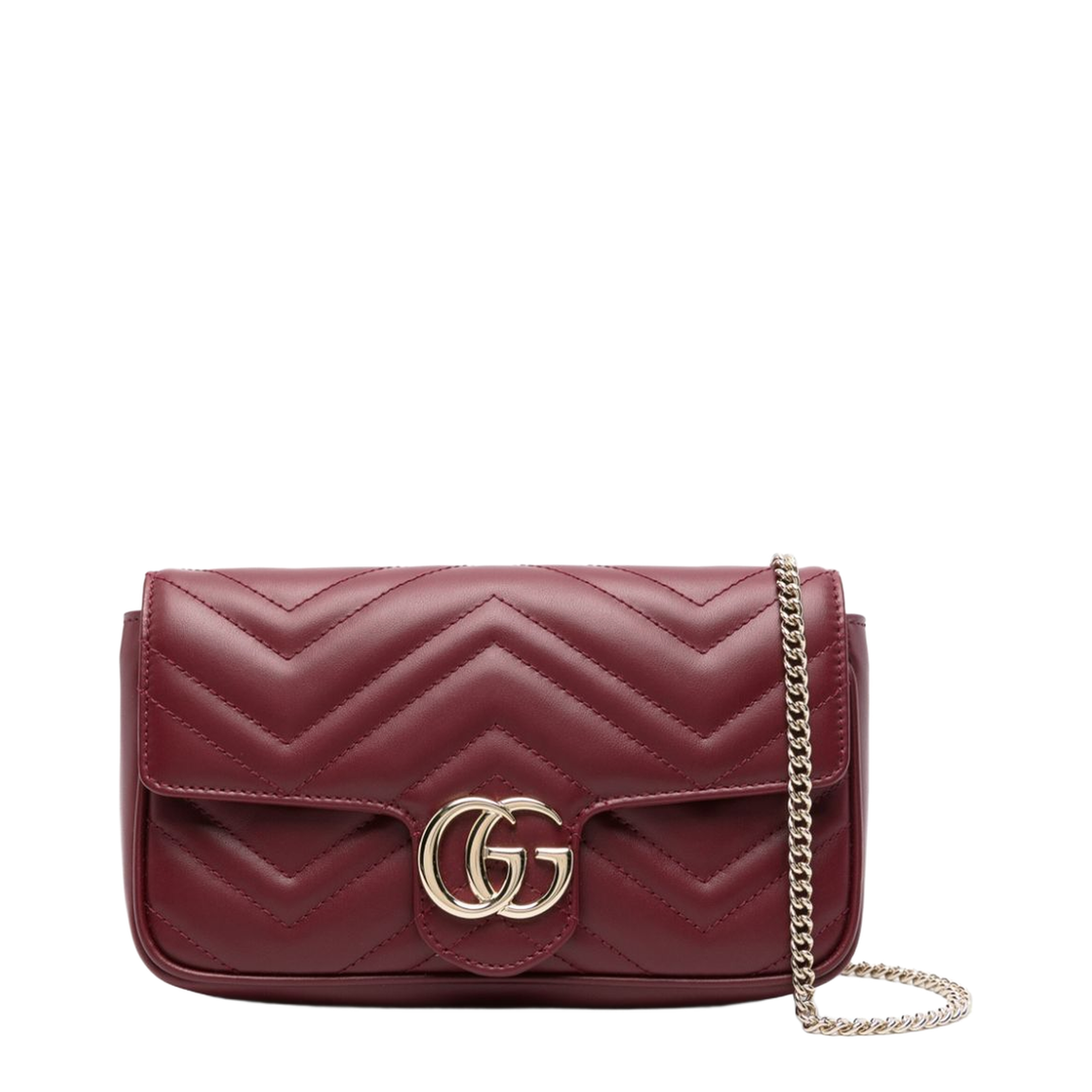 GG Marmont Small Leather Shoulder Bags - Burgundy - Image 1