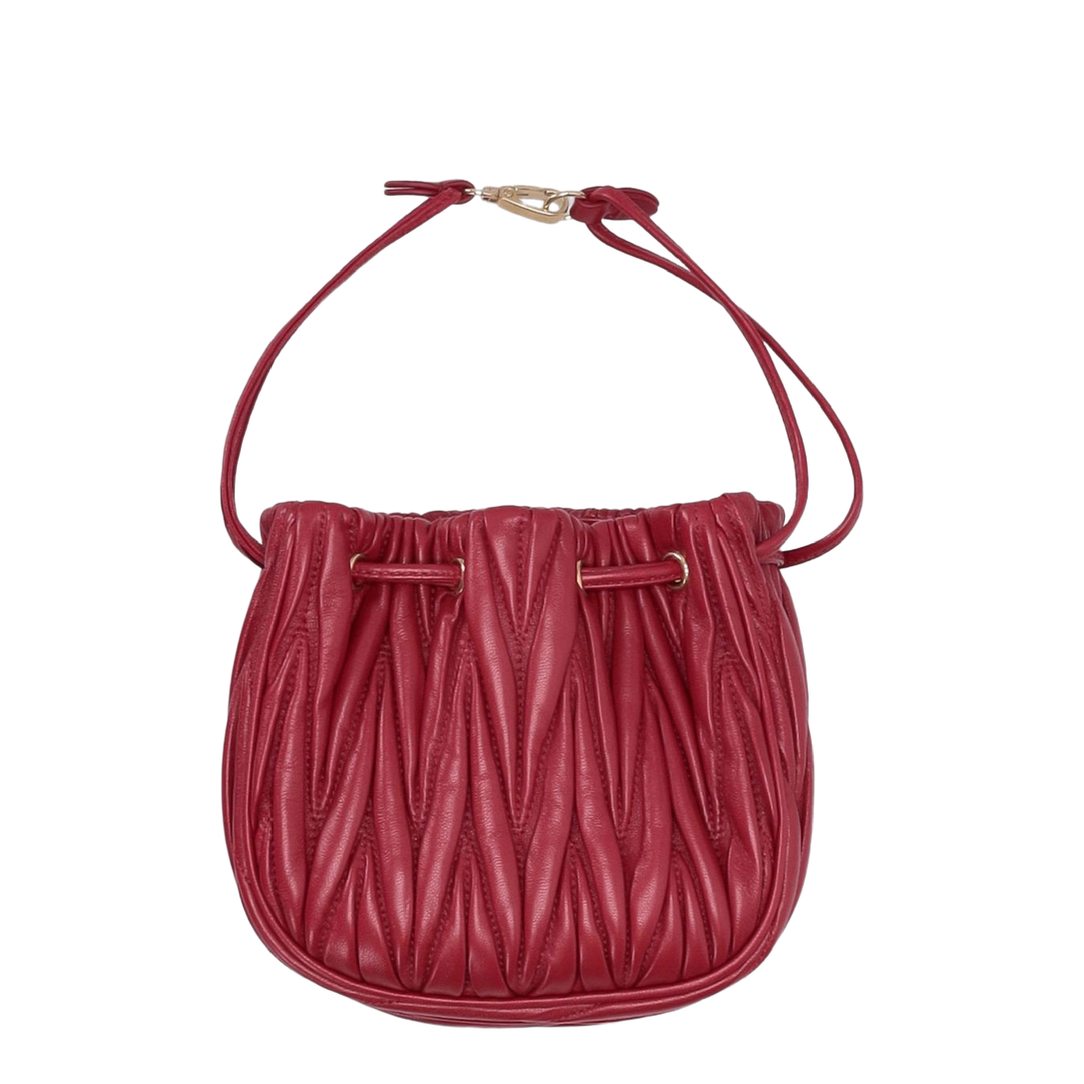Matelassé Nappa Leather Pouch - Rosso - Image 2