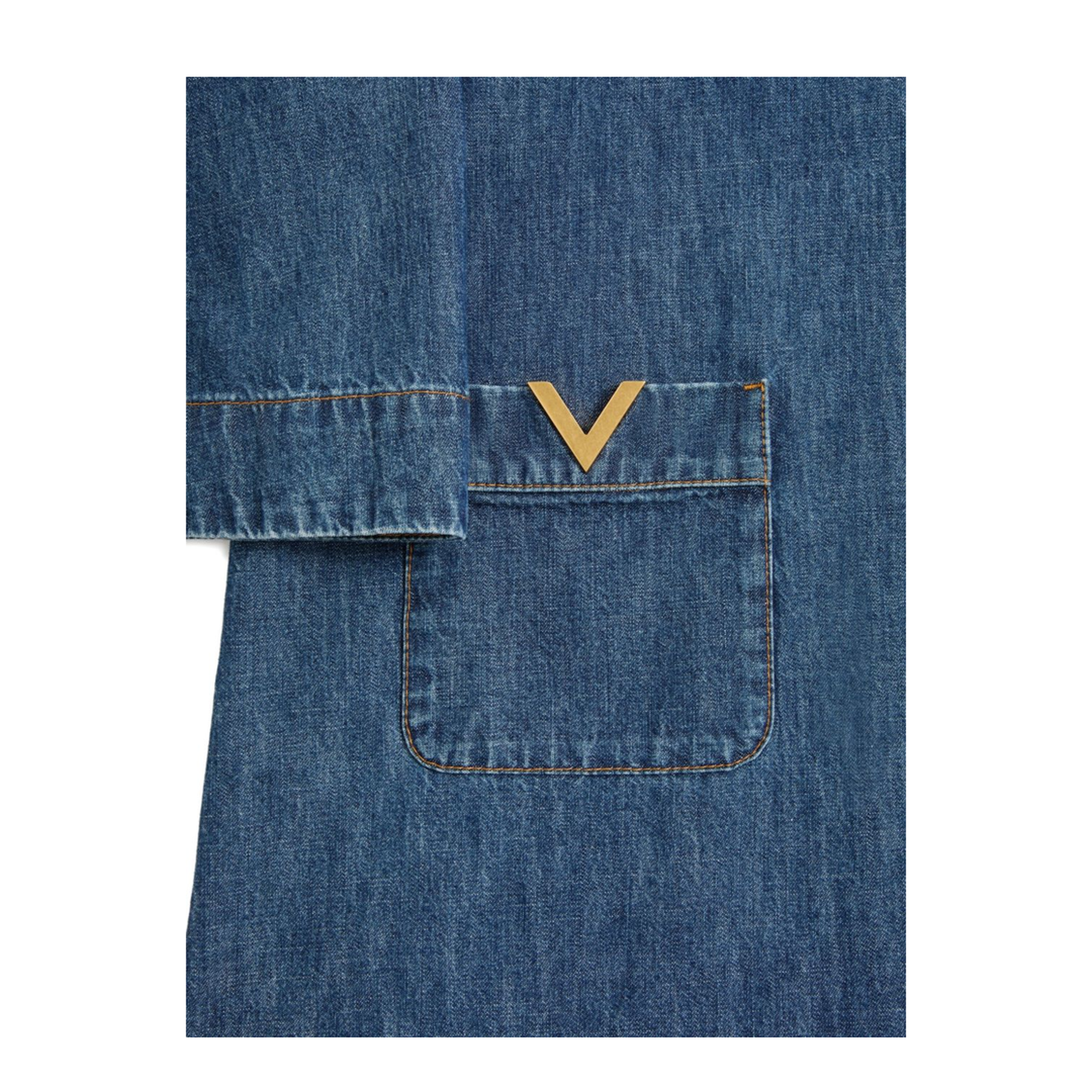 Vlogo Signature Denim Short Dress - Image 2