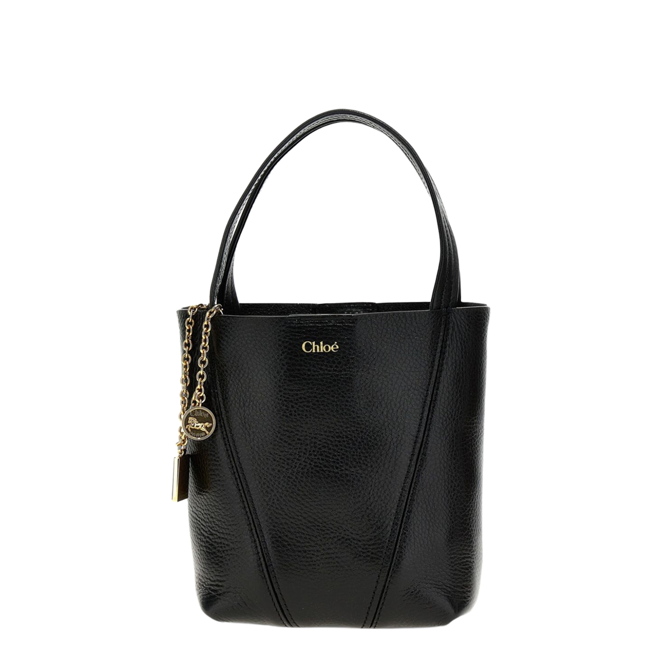 Small Spin Tote Bag in Grained Leather - Image 1