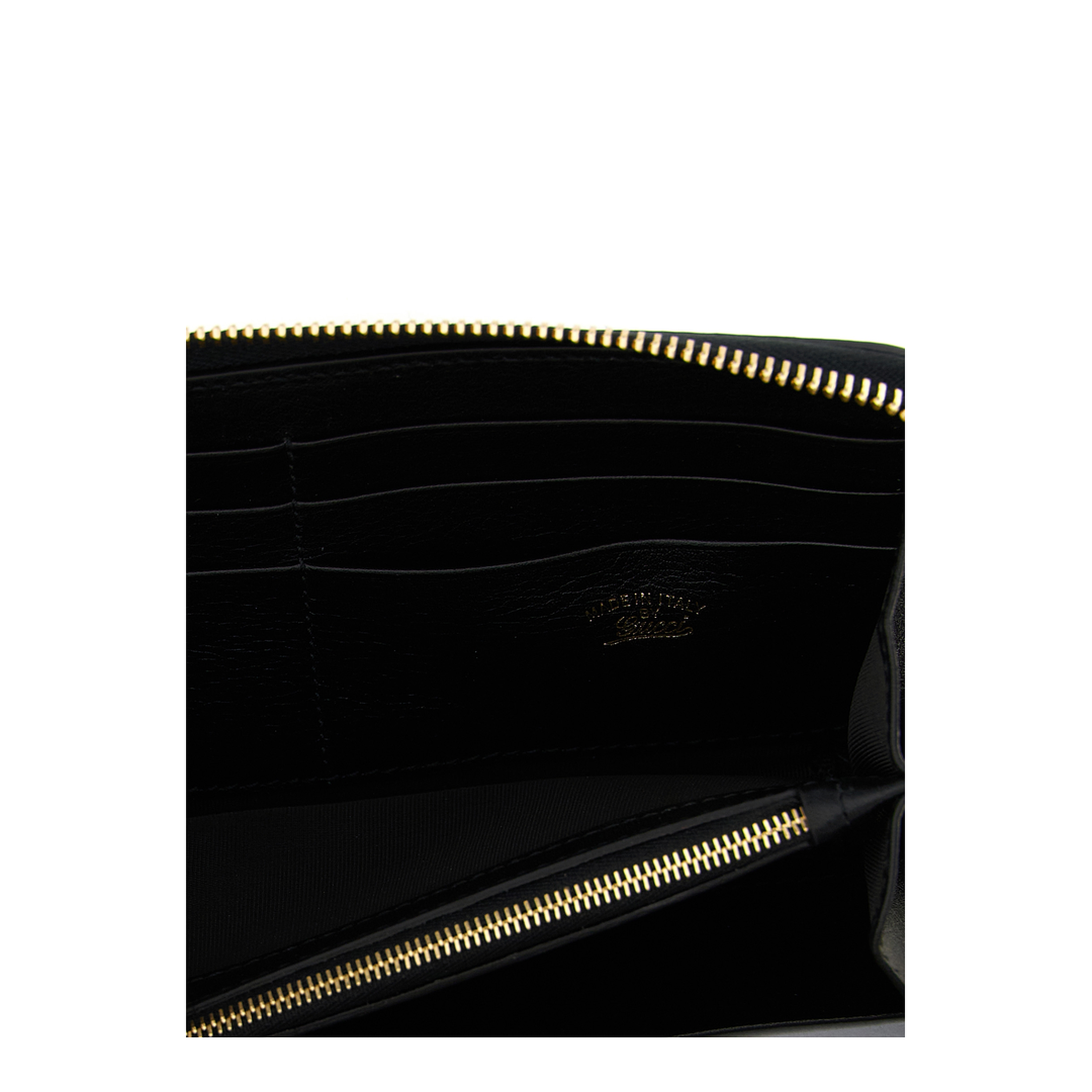 Horsebit Web Zip-Around Wallet - Black - Image 3