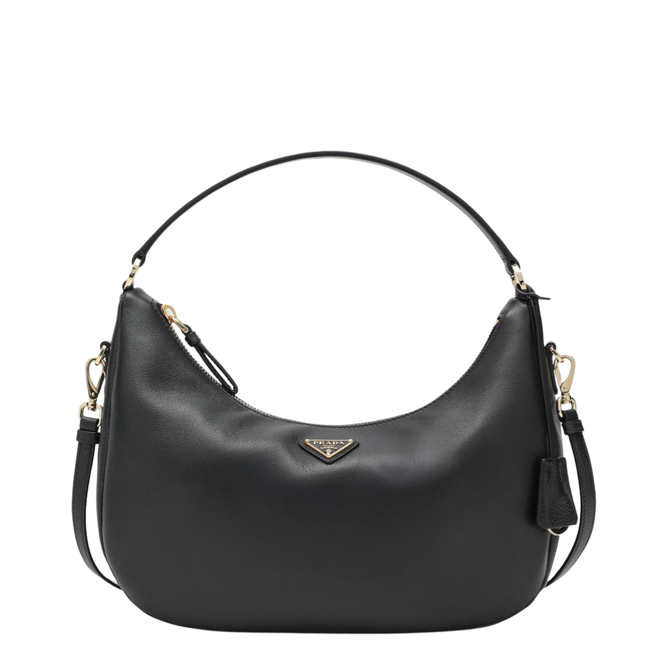 Leather Shoulder Bags - Black - Image 1