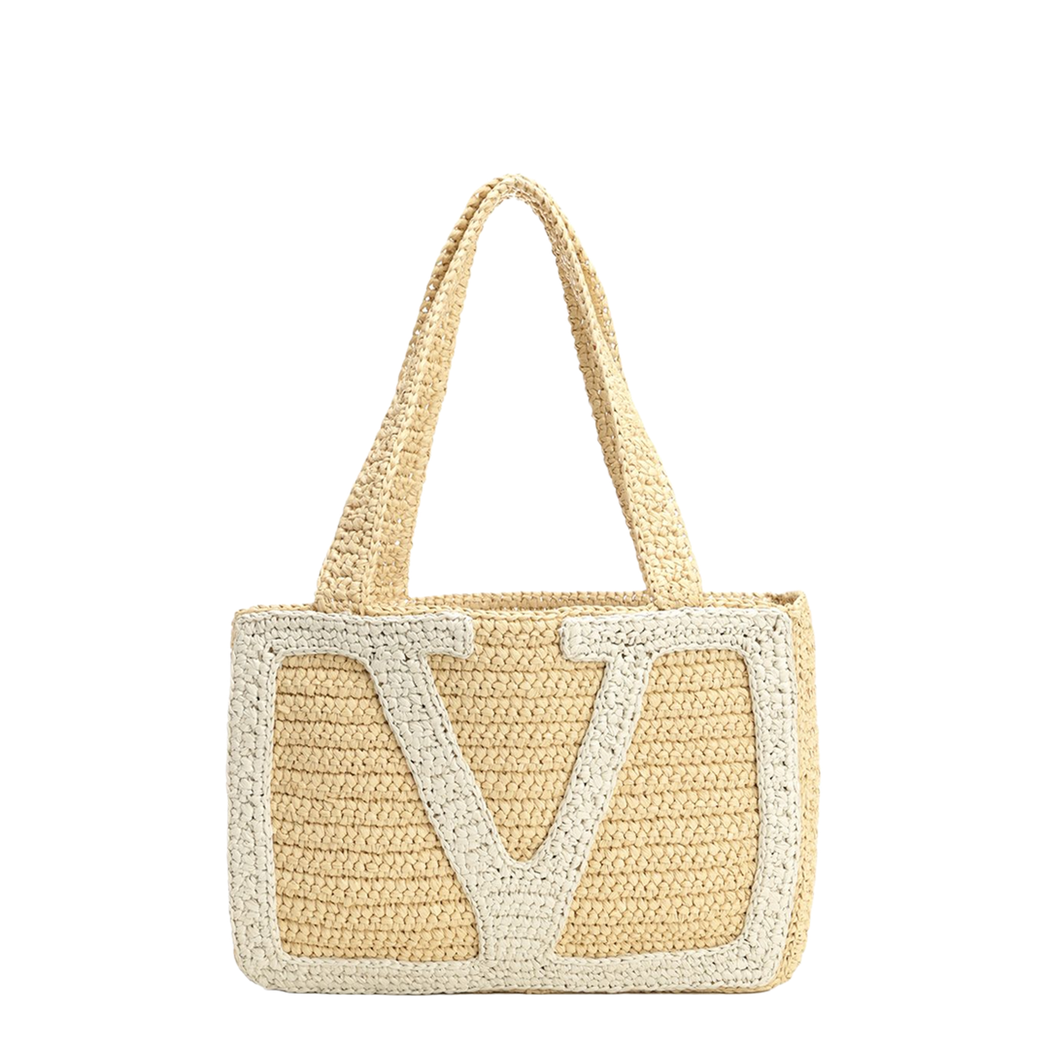 Viva Superstar Medium Raffia Shopping Bag - Natural/Butter - Image 5