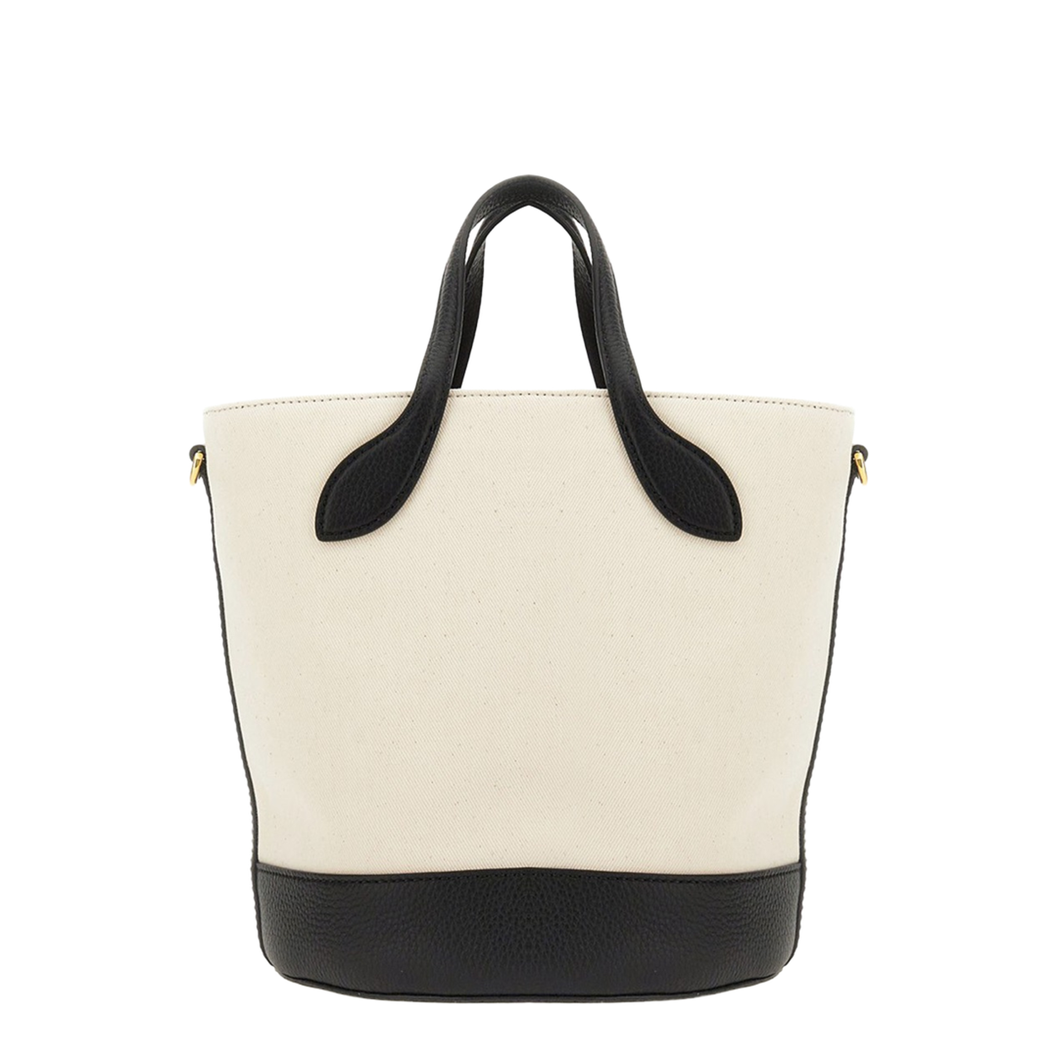 Bar Bucket Bag Medium Fabric - Natural and Black - Image 4