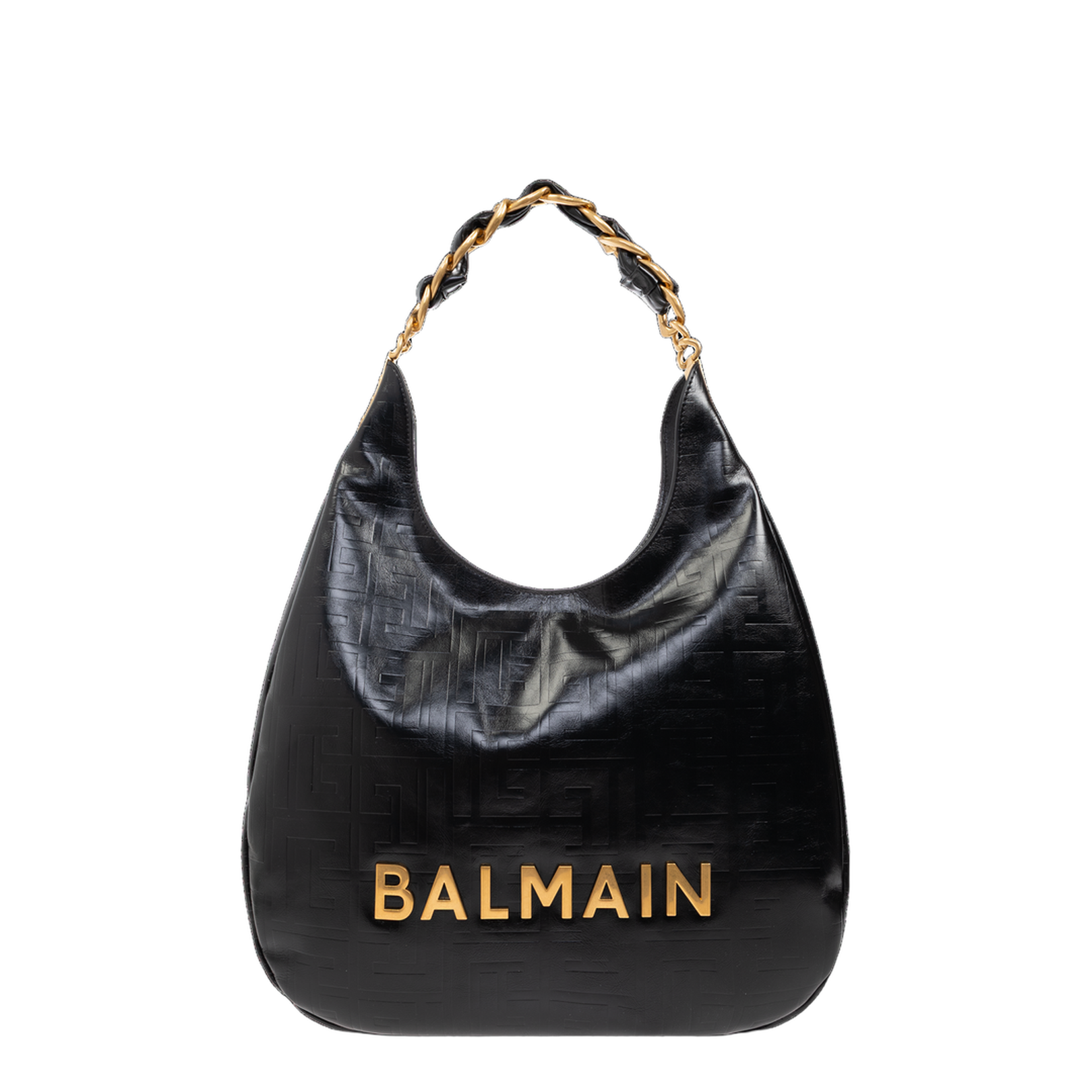 1945 Soft Large Crinkled Leather Hobo Bag - Black - Image 1