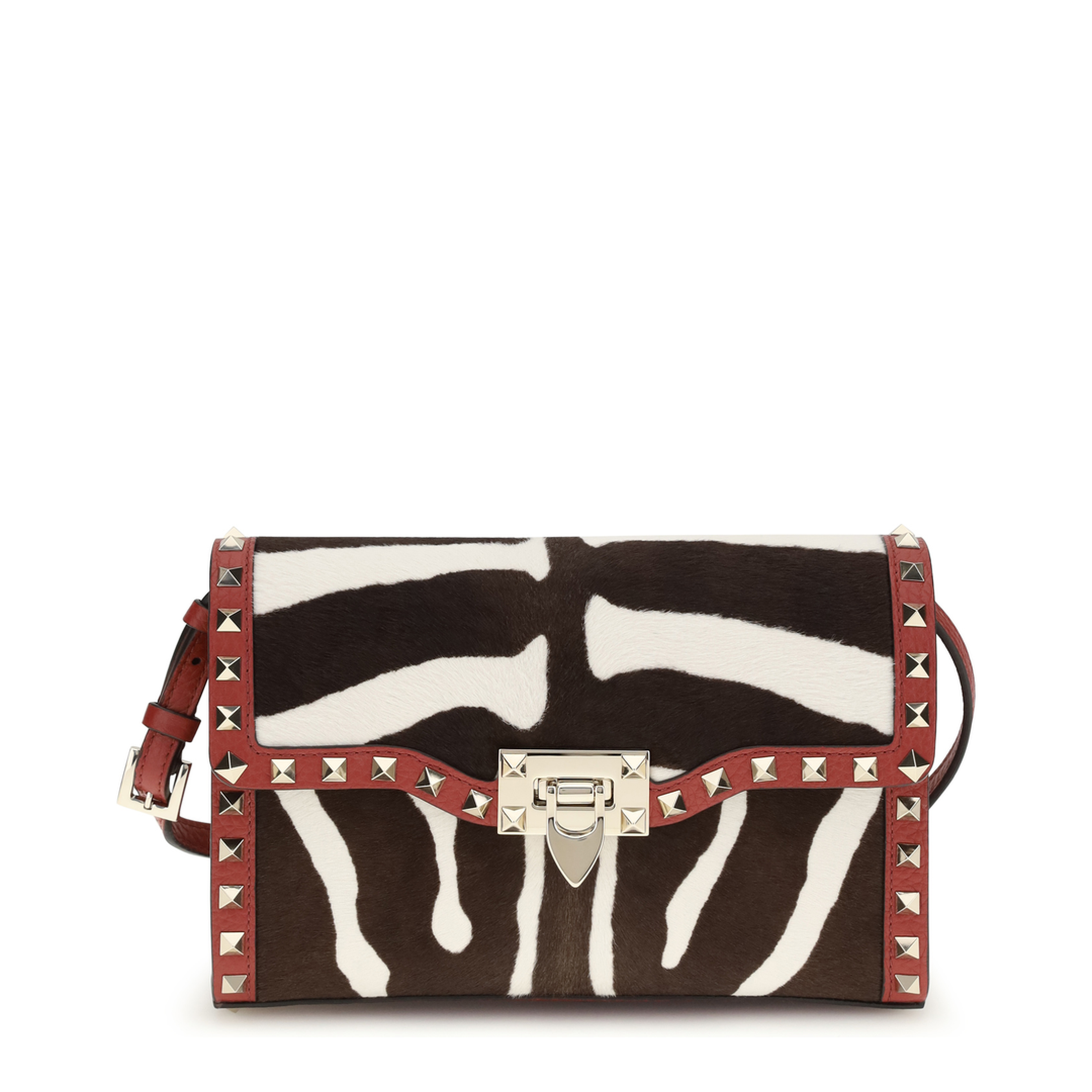 Rockstud Calf Hair Crossbody - White - Image 1