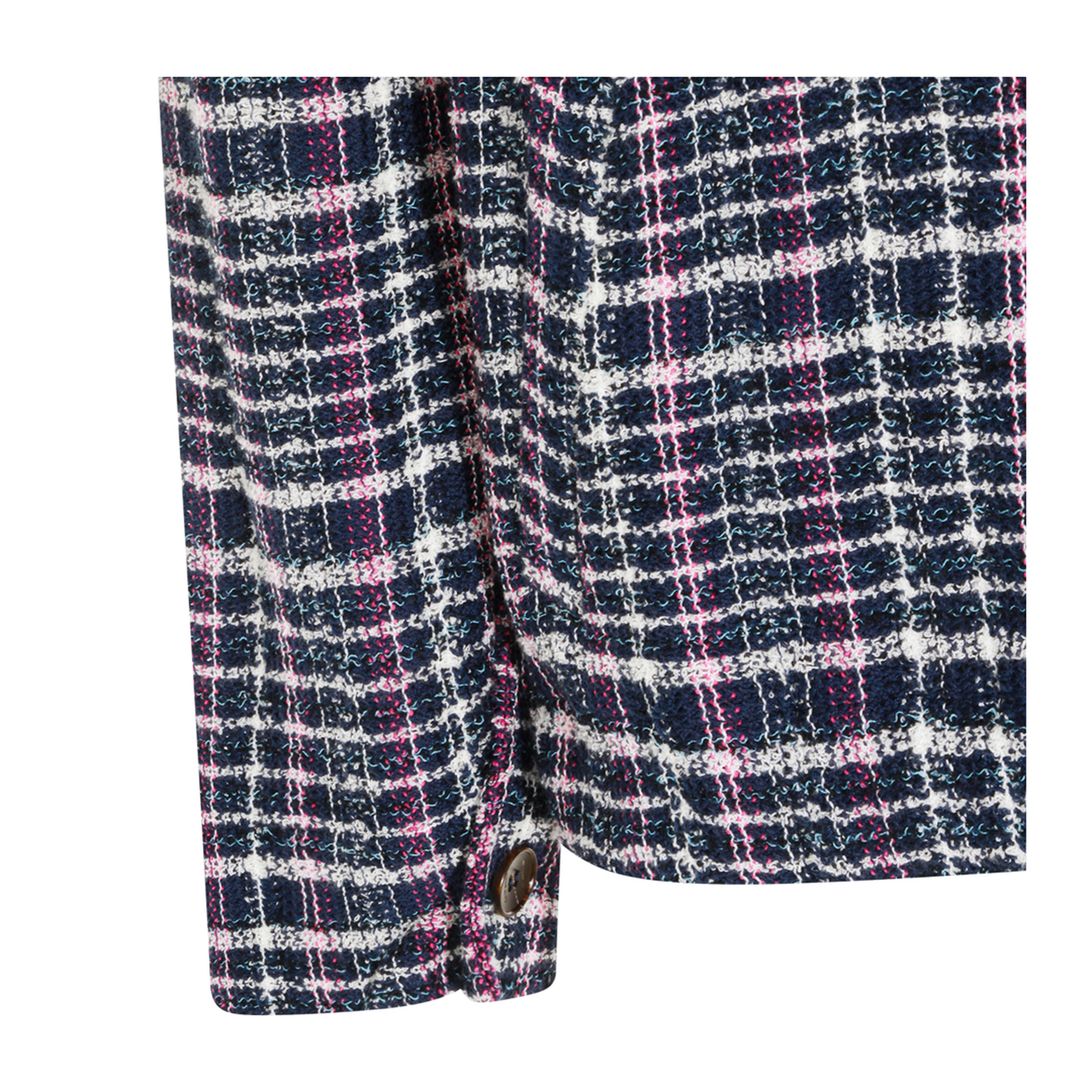 Check Motif Knitted Jacket Multicolor - Image 8